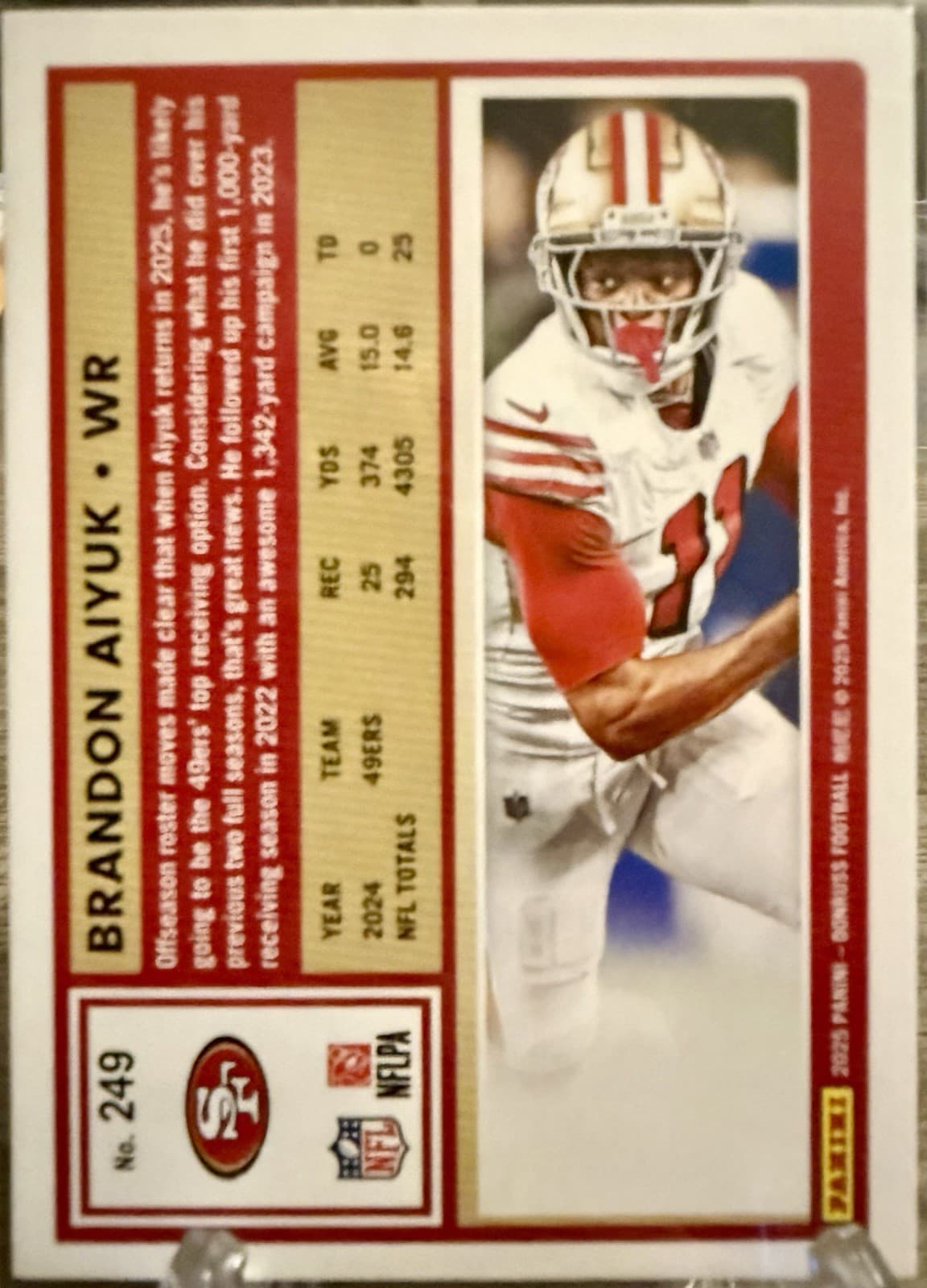 2025 Donruss Base Brandon Aiyuk San Francisco 49ers #249 - Thumbnail 2