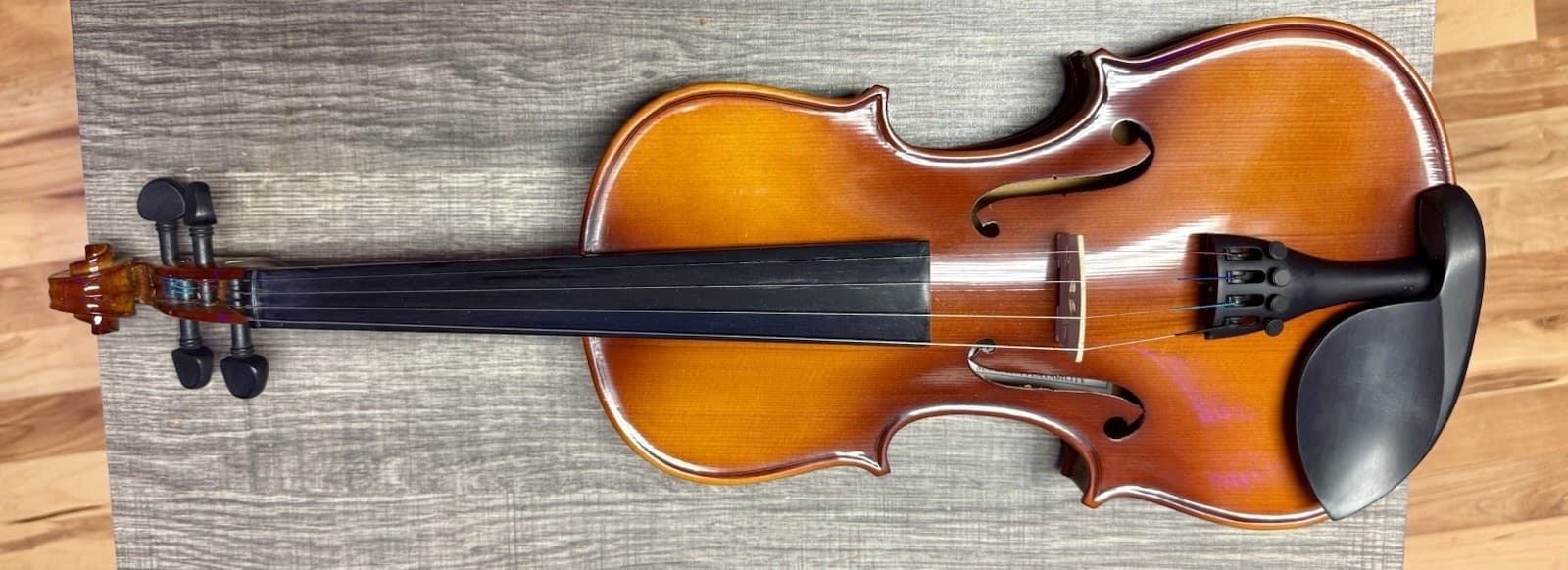 Laval II copy of Stradivarius Violin Set Student Fiddle, Case, Bows, Resin, Book - Thumbnail 4
