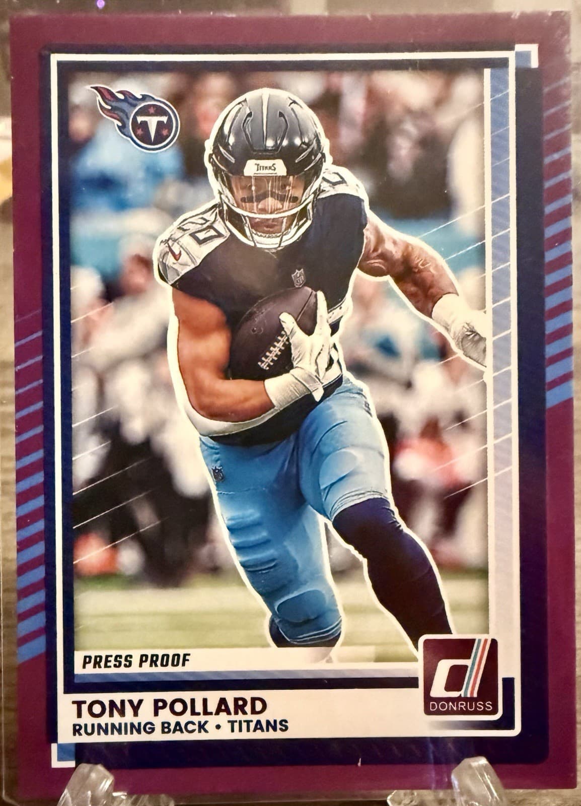 2025 Panini Donruss Tony Pollard #272 Press Proof Purple Tennessee Titans - Thumbnail 3