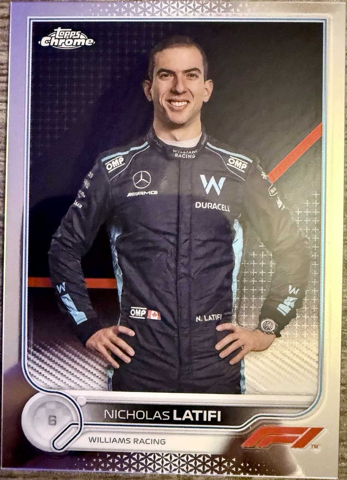 Nicholas Latifi 2022 Topps Chrome Formula 1 Silver Refractor #51 F1 Racing Card