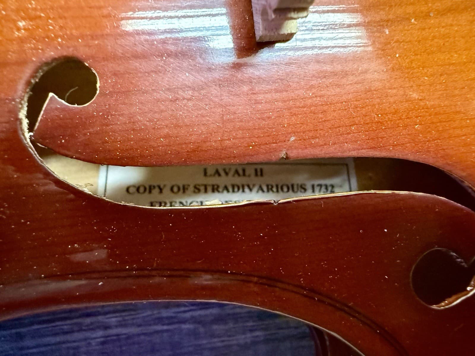Laval II copy of Stradivarius Violin Set Student Fiddle, Case, Bows, Resin, Book - Thumbnail 2