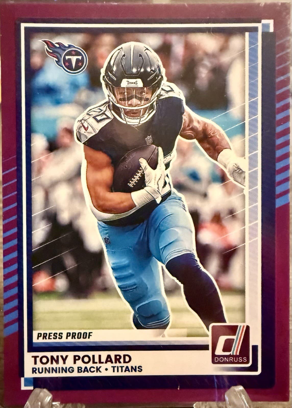 2025 Panini Donruss Tony Pollard #272 Press Proof Purple Tennessee Titans