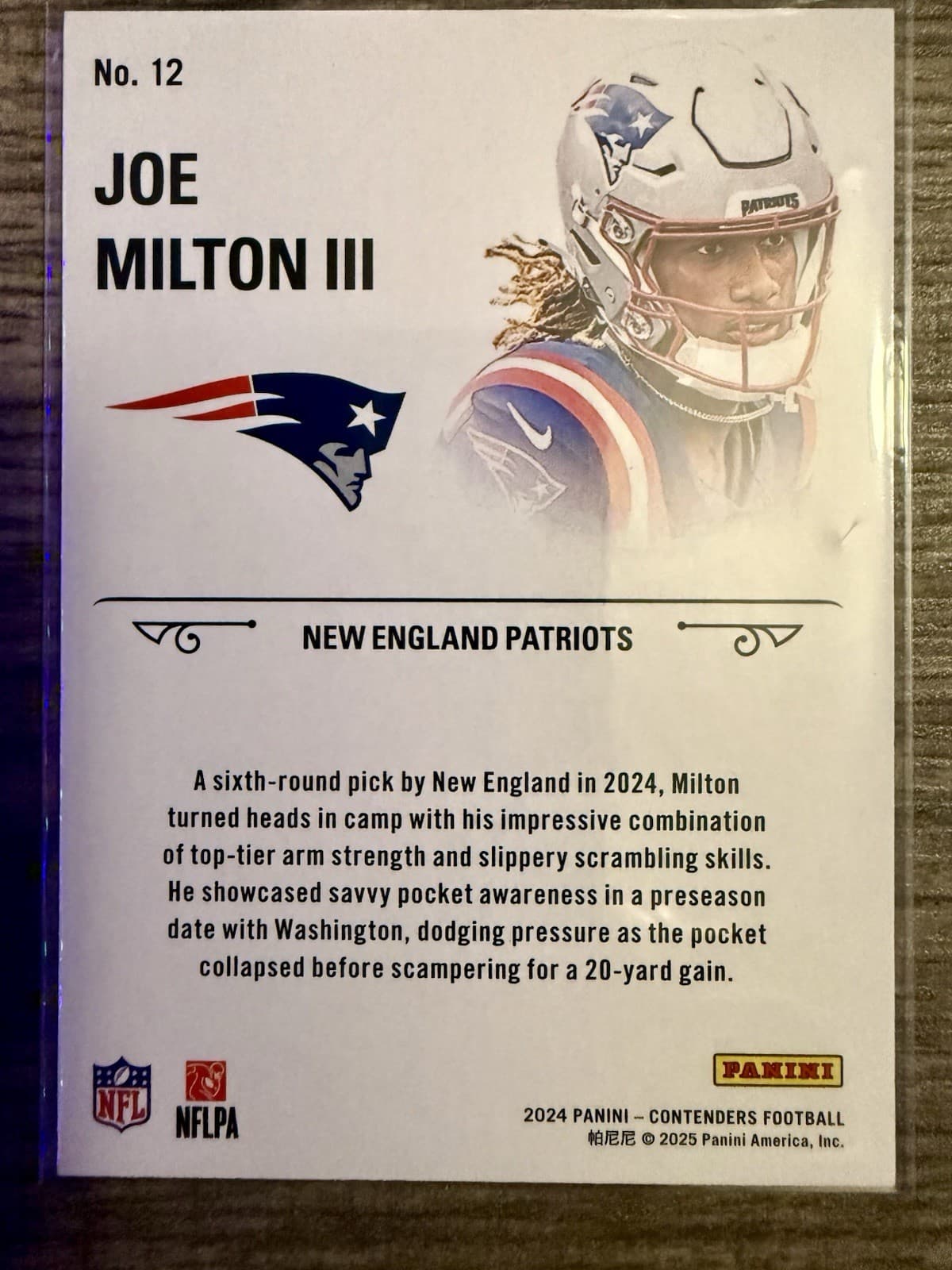 2024 Panini Contenders - Rookie Stallions Joe Milton III #12 (RC) - Thumbnail 2