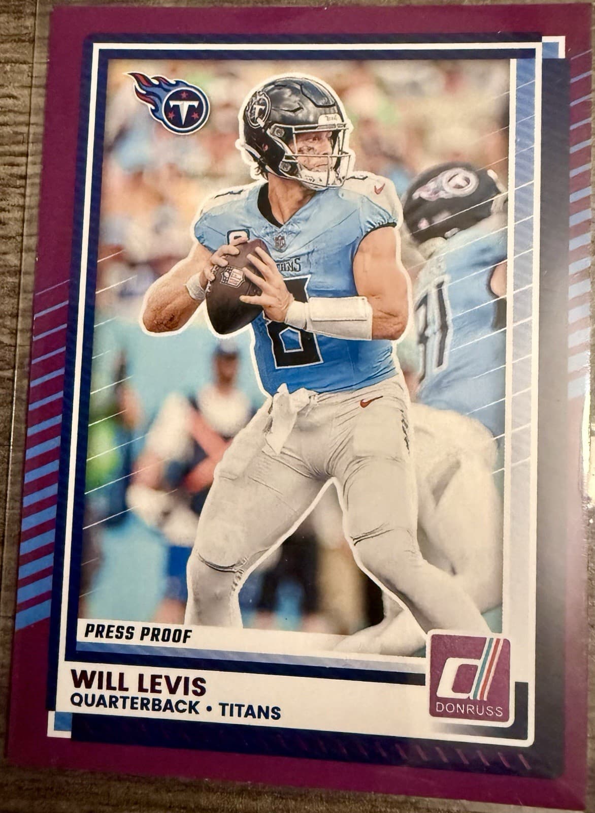 2025 Panini Donruss Will Levis Purple Press Proof #80 Tennessee Titans - Thumbnail 5