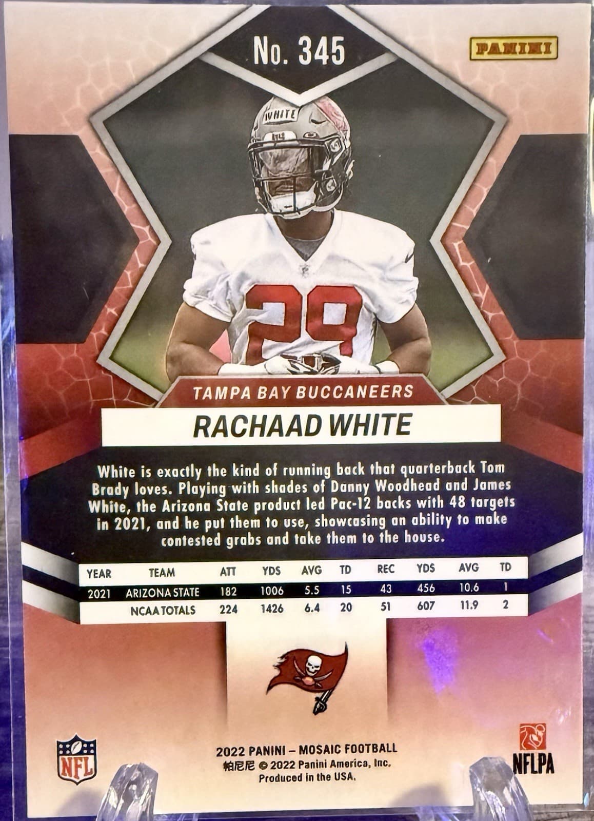 2022 Panini Mosaic - Rookies Rachaad White #345 Silver Prizm (RC) - Thumbnail 3