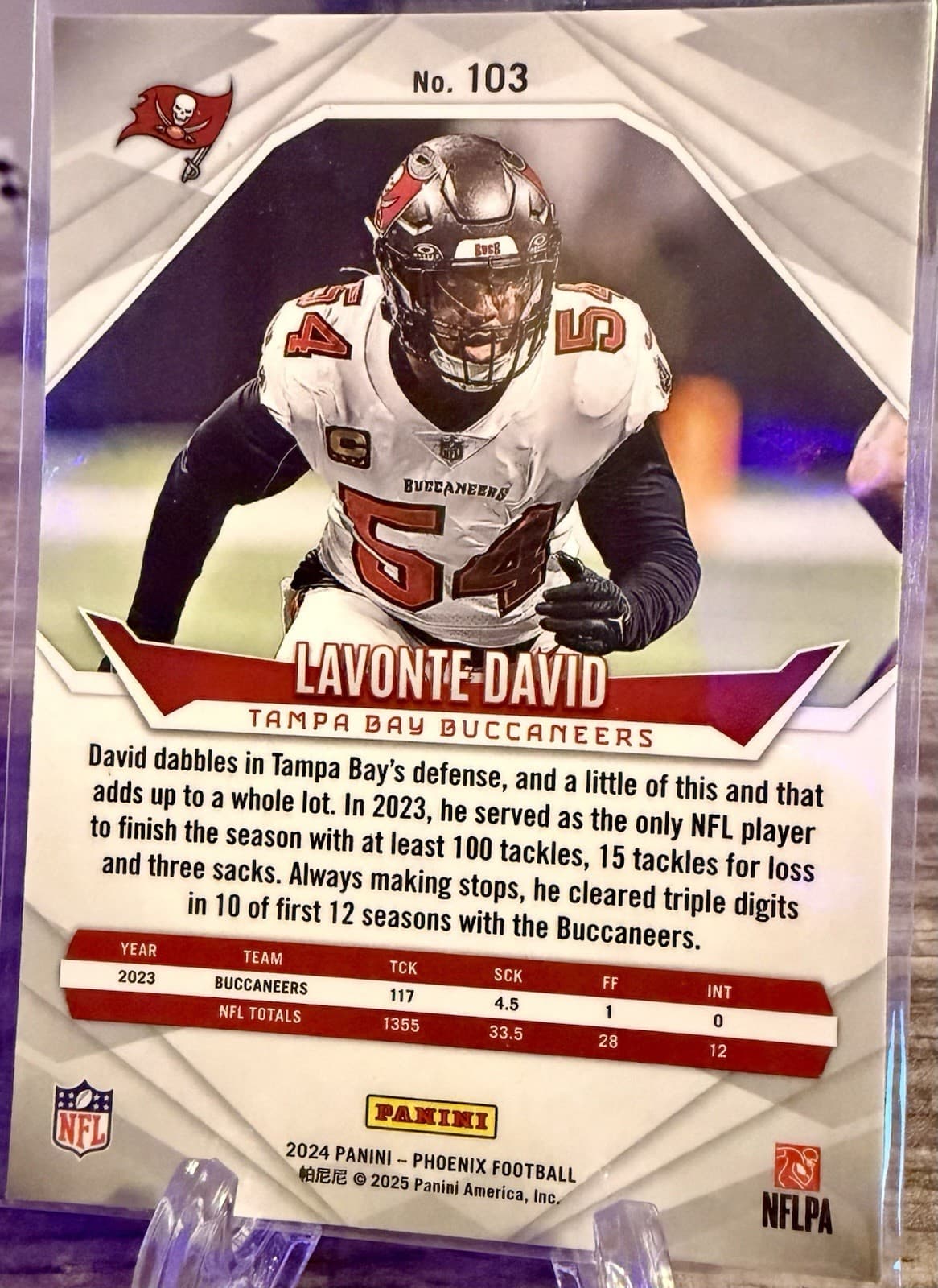 2024 Panini Phoenix Lavonte David #103 - Thumbnail 4