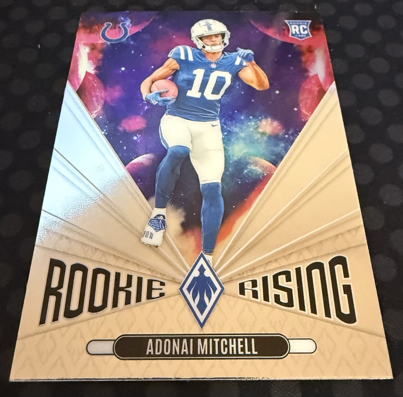 2024 Panini Phoenix Adonai Mitchell Rookie Rising Galaxy Silver #RR-AML - Thumbnail 4
