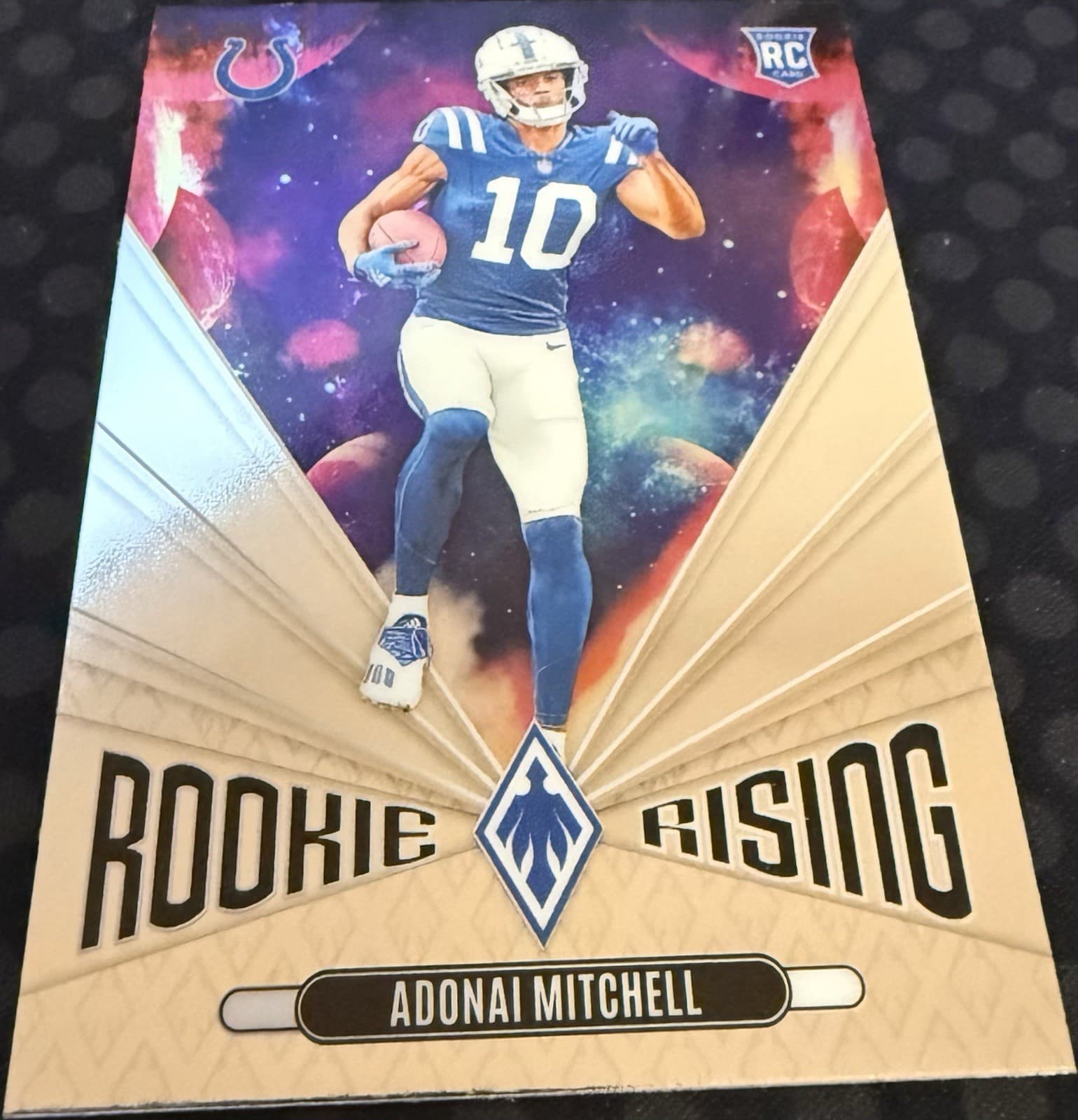 2024 Panini Phoenix Adonai Mitchell Rookie Rising Galaxy Silver #RR-AML - Thumbnail 5