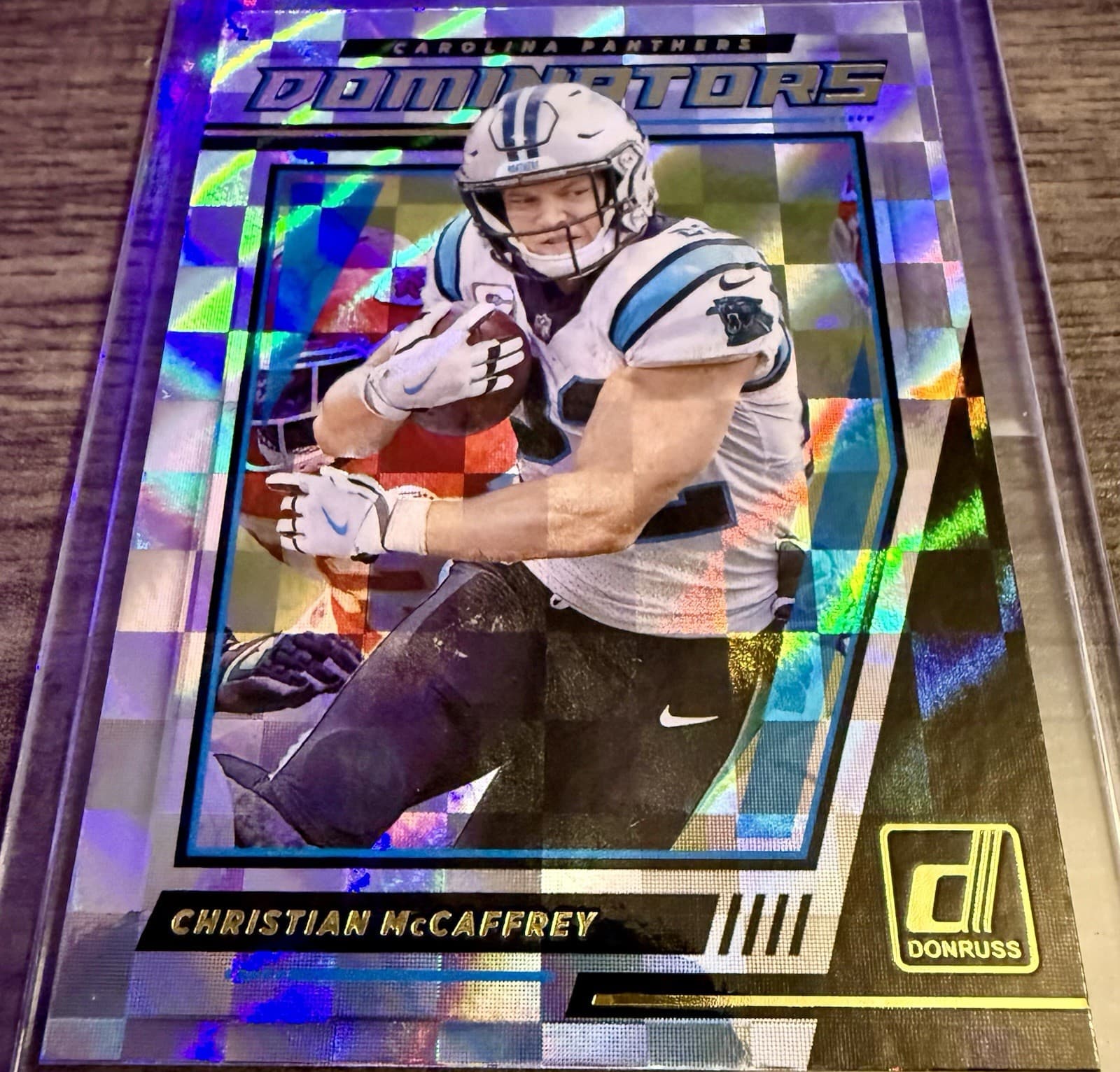 2021 Panini Donruss Dominators Christian McCaffrey #D5 Checkerboard Refractor