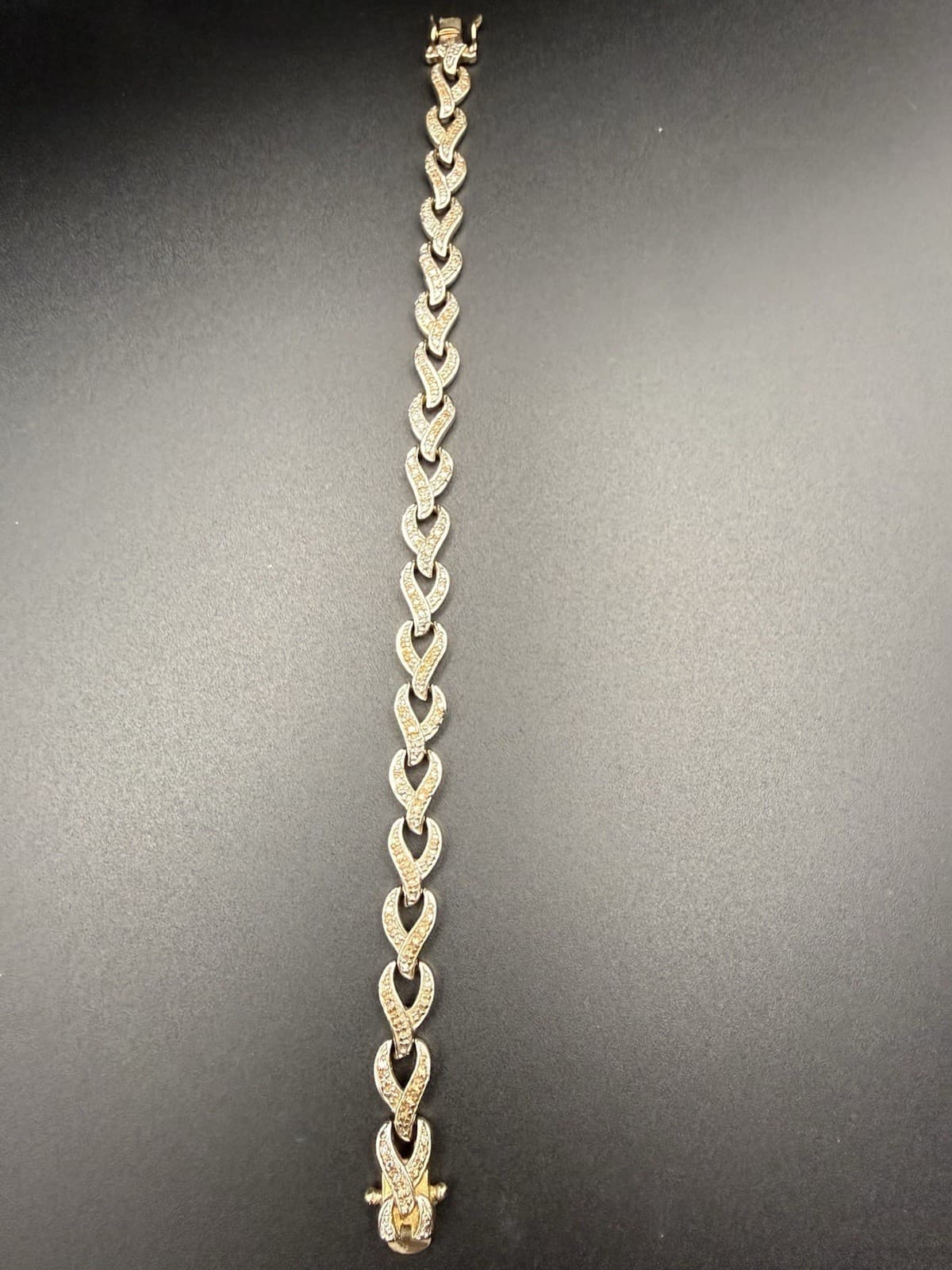 ​Vintage PAJ BB Gold & Silver Tone Plated Hugs & Kisses Link Bracelet 7" - Thumbnail 2