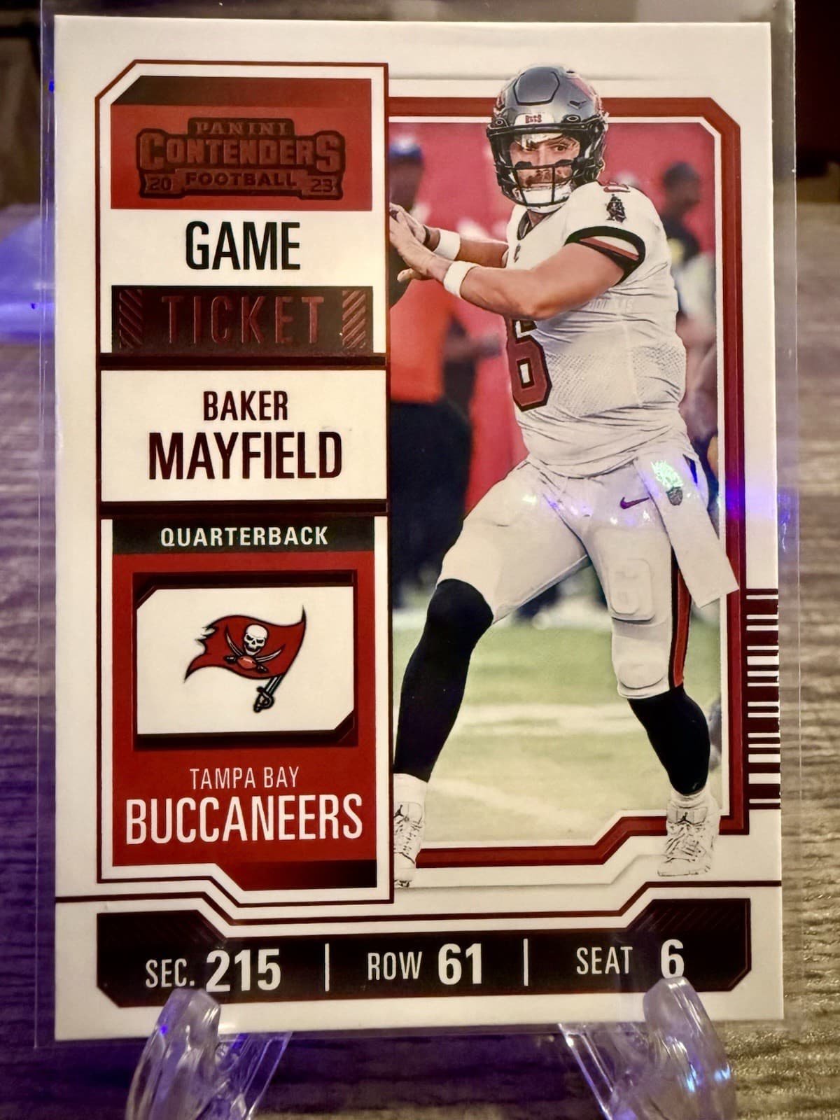 2023 Panini Contenders - Baker Mayfield #92 Red Game Ticket