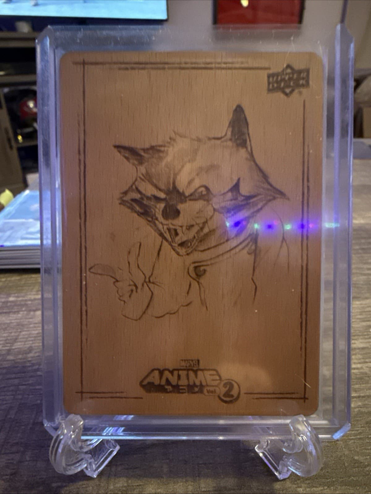 2023 UD Marvel Anime Vol 2 Rocket Raccoon Woodblock Echo Peach Momoko #WH-49 - Thumbnail 3