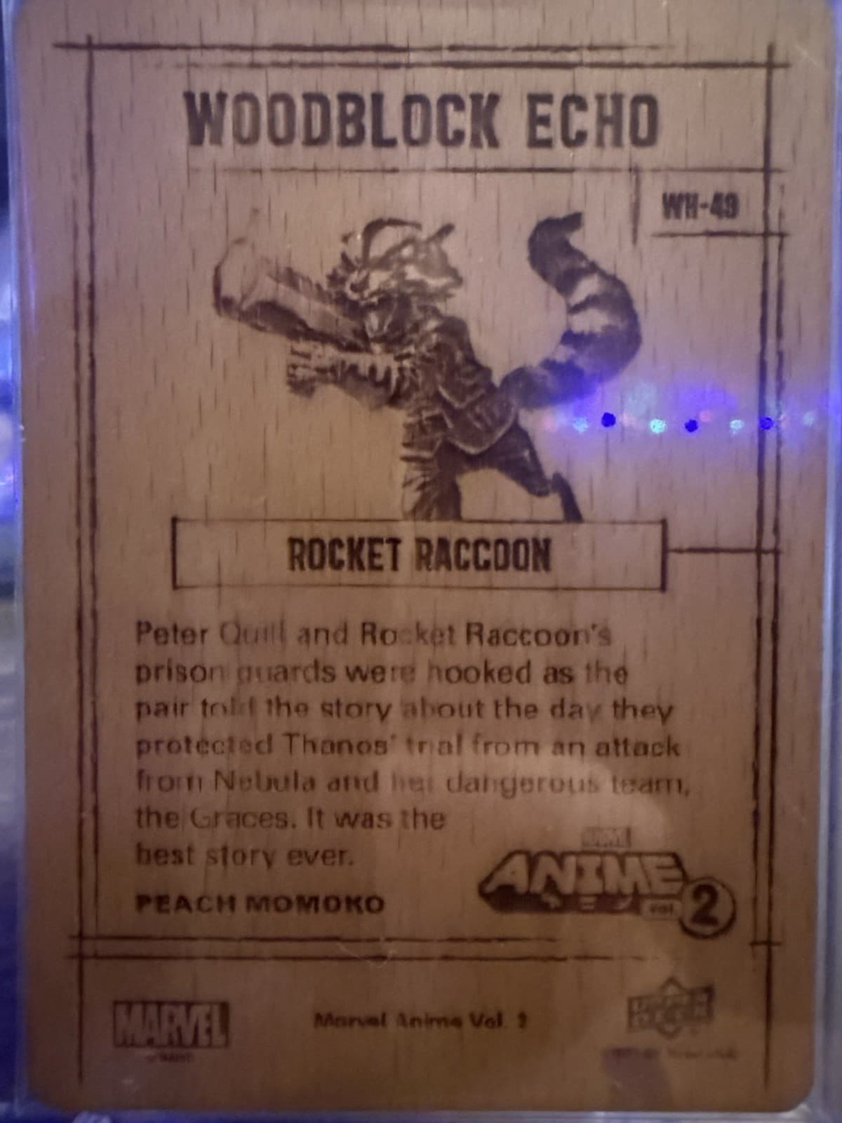 2023 UD Marvel Anime Vol 2 Rocket Raccoon Woodblock Echo Peach Momoko #WH-49 - Thumbnail 2