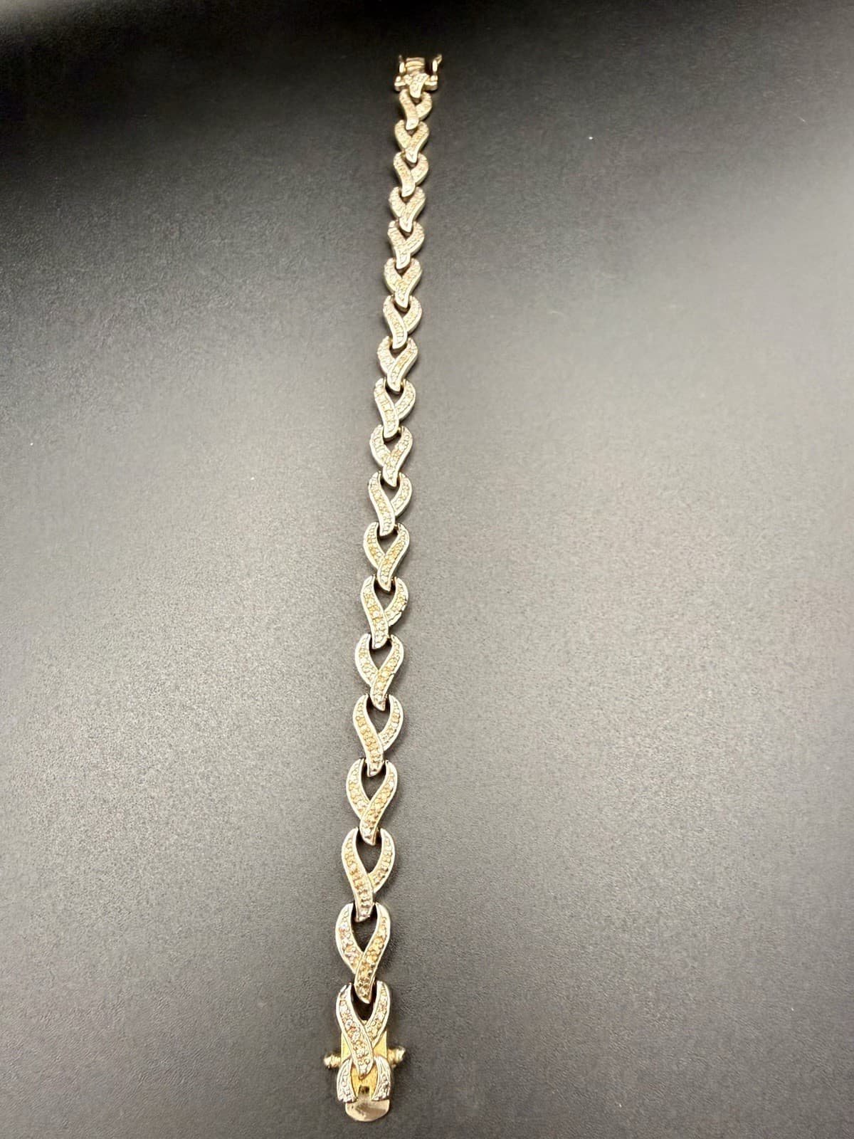 ​Vintage PAJ BB Gold & Silver Tone Plated Hugs & Kisses Link Bracelet 7" - Thumbnail 3