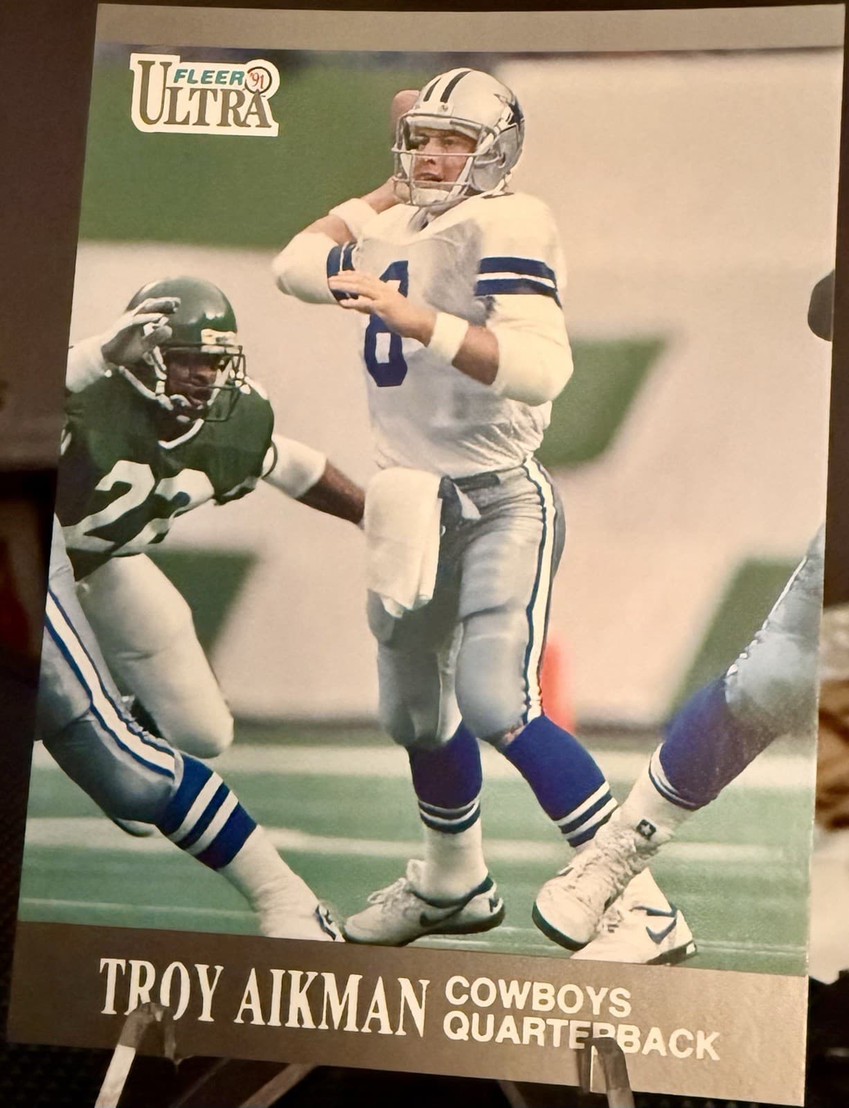 1991 Fleer Ultra - Troy Aikman #162 Dallas Cowboys HOF Legend NFL Football Card - Thumbnail 3