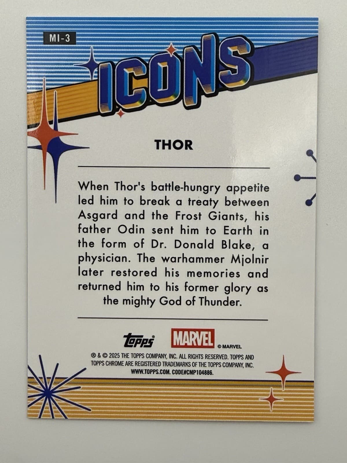 2025 Topps Chrome Marvel Thor Icons Refractor #MI-3 - Thumbnail 2