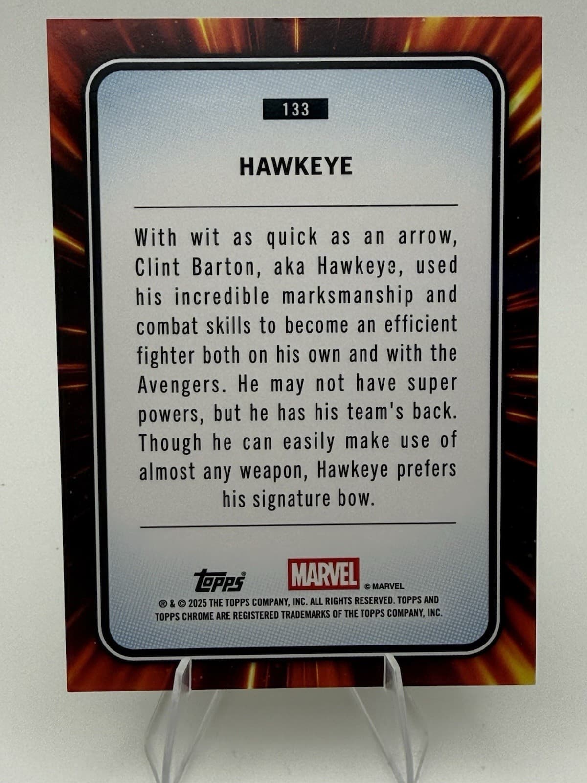 2025 Topps Chrome Marvel Hawkeye Yellow Lava Refractor #133 - Thumbnail 2