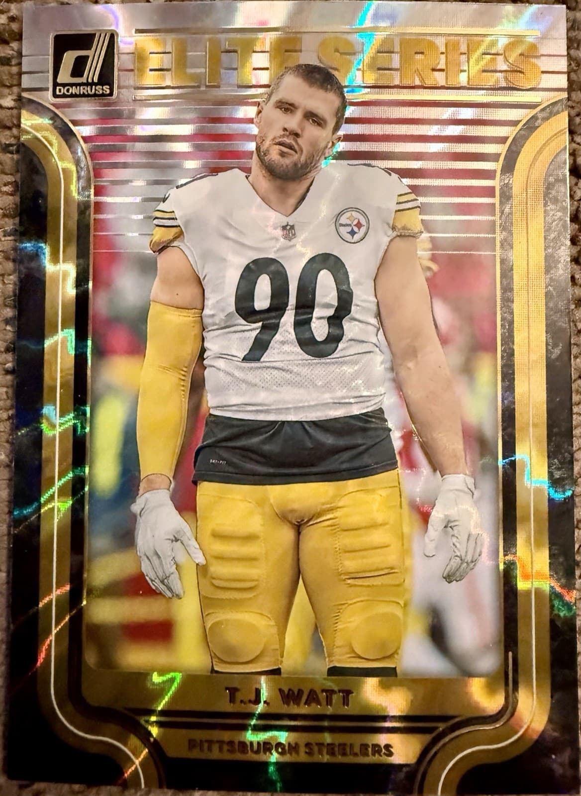 2022 Donruss Football Elite Series T.J. WATT Prizm Wave #ES-15 Steelers