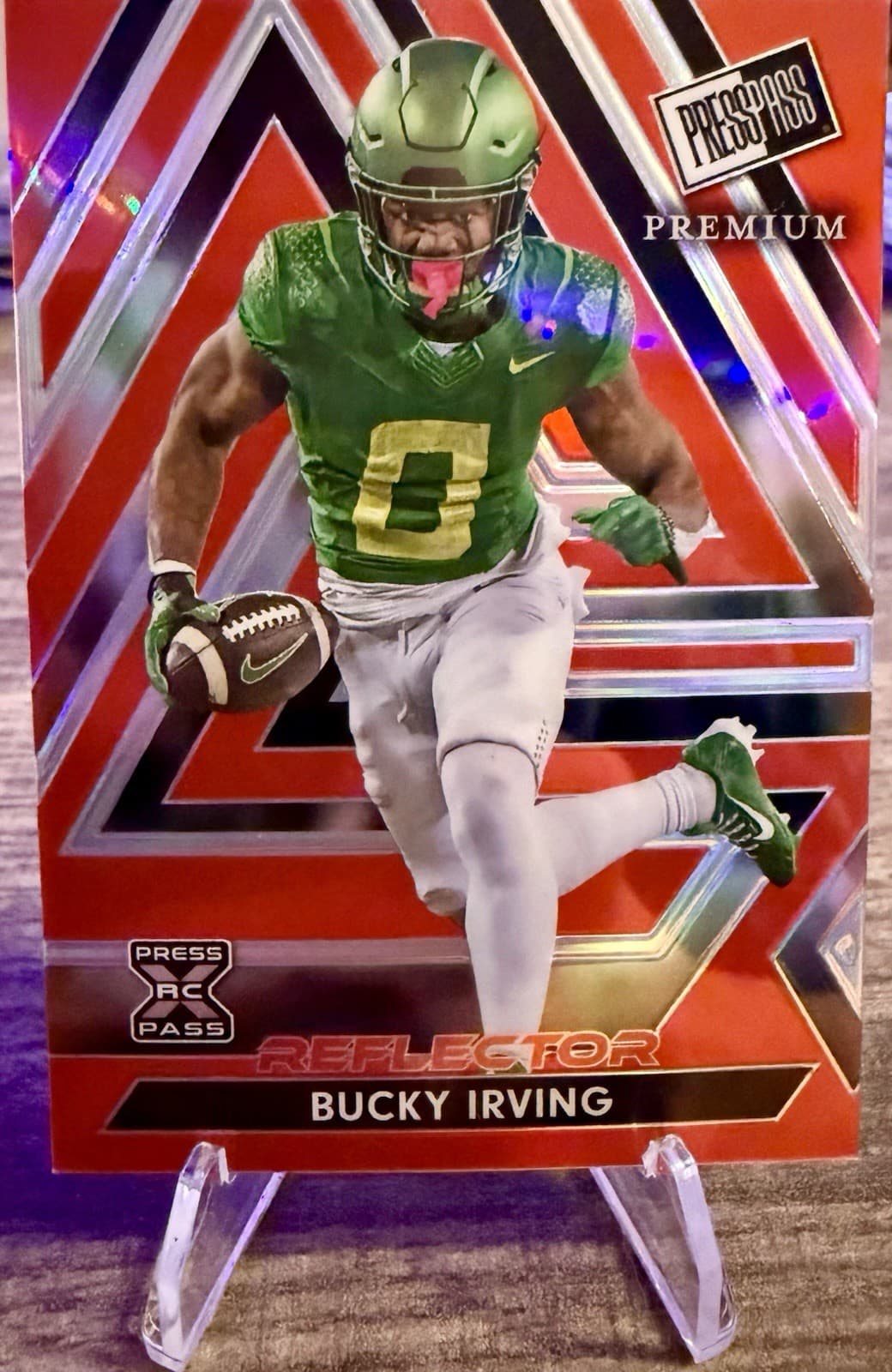 2024 Leaf Press Pass Reflector #107 Bucky Irving - Red 04/15 RC - Thumbnail 5