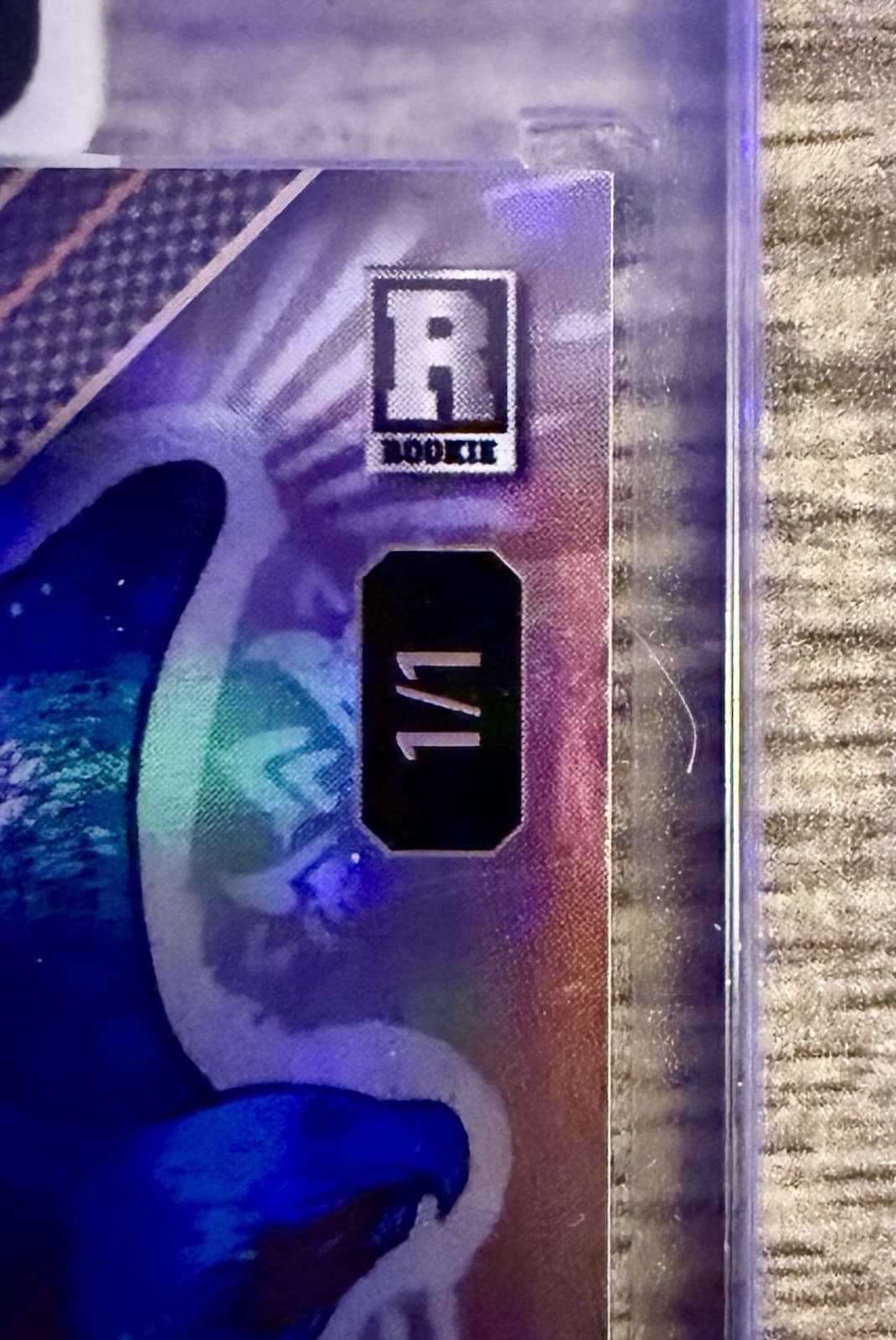 2024 WILD CARD AUTO MANIA 1/1 ROOKIE QUINYON MITCHELL PRISM REFRACT PAINT EAGLE - Thumbnail 3