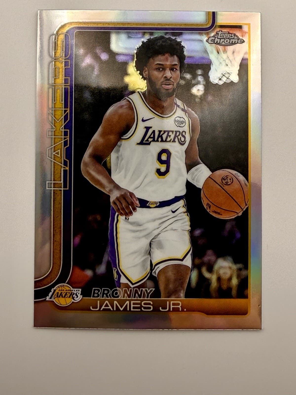 2025-26 Topps Chrome #182 Bronny James Jr. Refractor - Thumbnail 4
