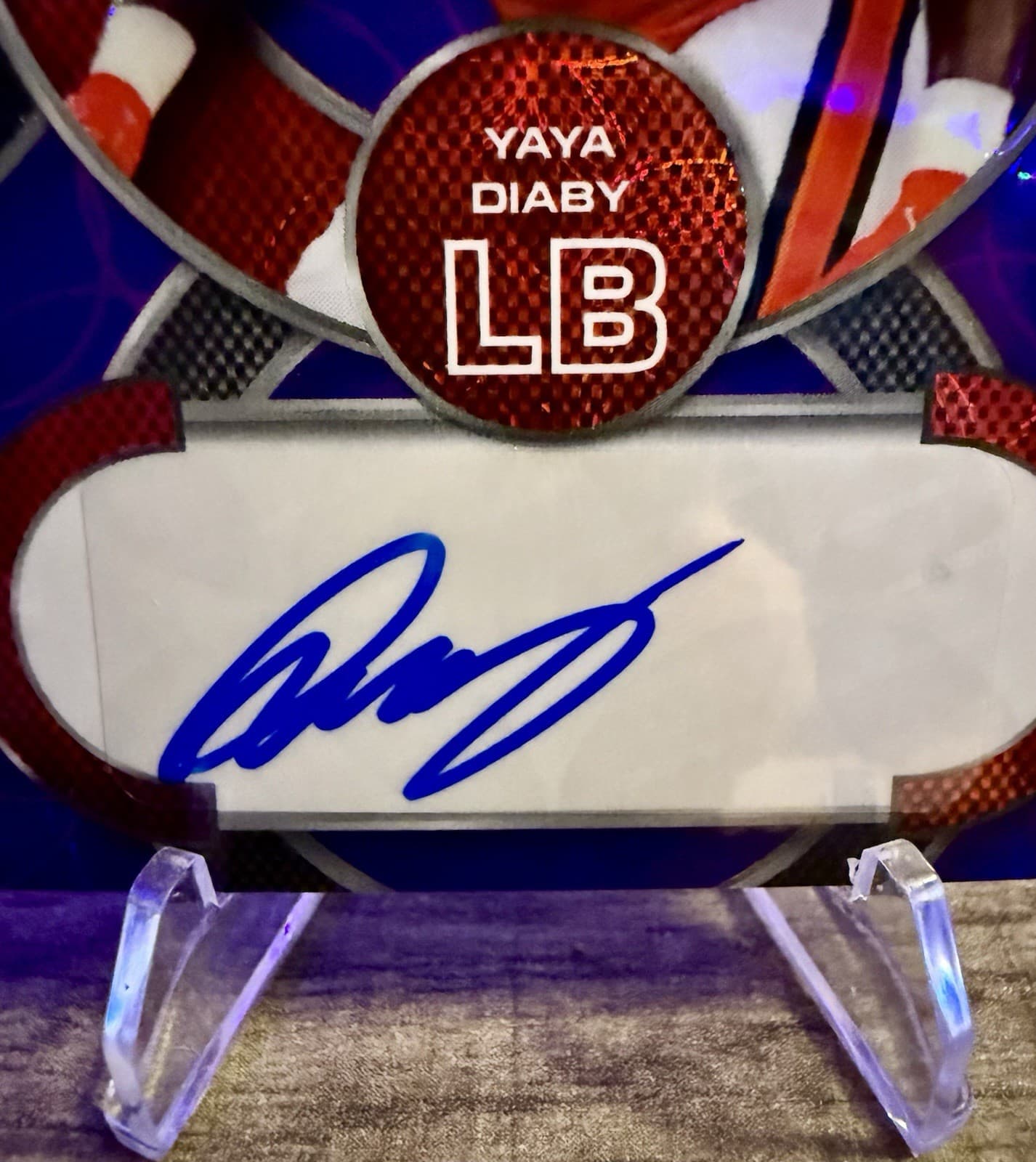 2023 Wild Card Auto Mania Yaya Diaby Rookie Auto 4/8 Purple Circles Prism #AMC-A - Thumbnail 4