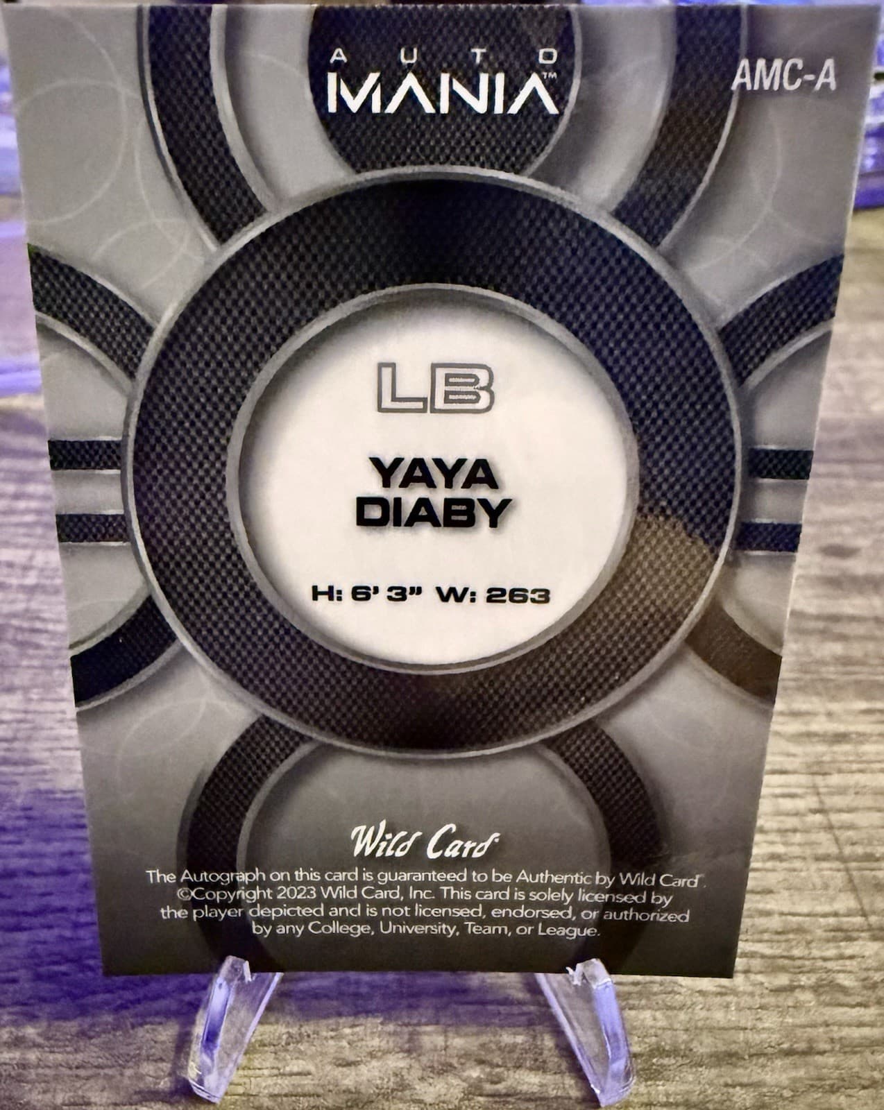 2023 Wild Card Auto Mania Yaya Diaby Rookie Auto 4/8 Purple Circles Prism #AMC-A - Thumbnail 2