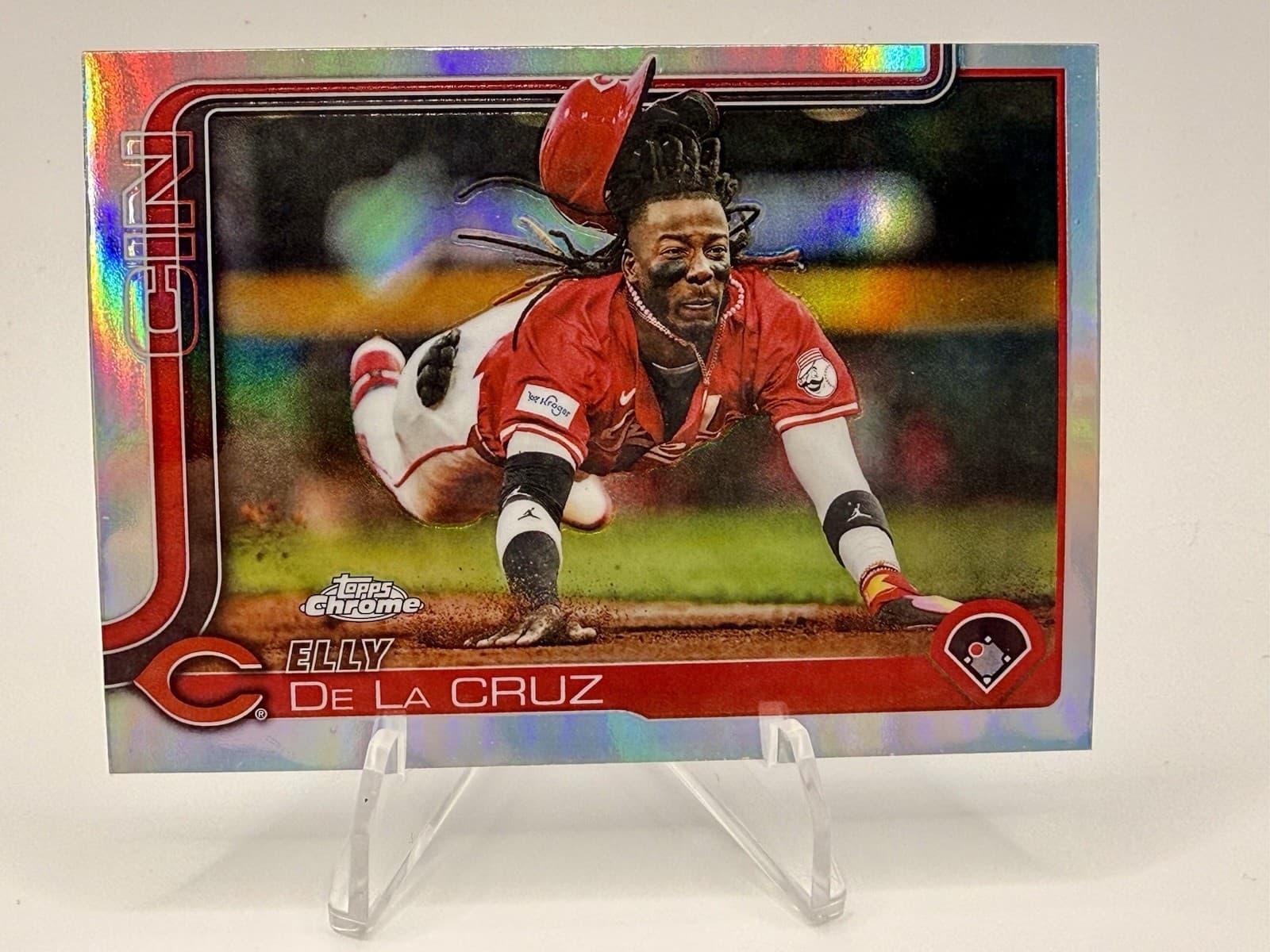 2025 Topps Chrome Update Elly De La Cruz Refractor #USC189 Cincinnati Reds - Thumbnail 3