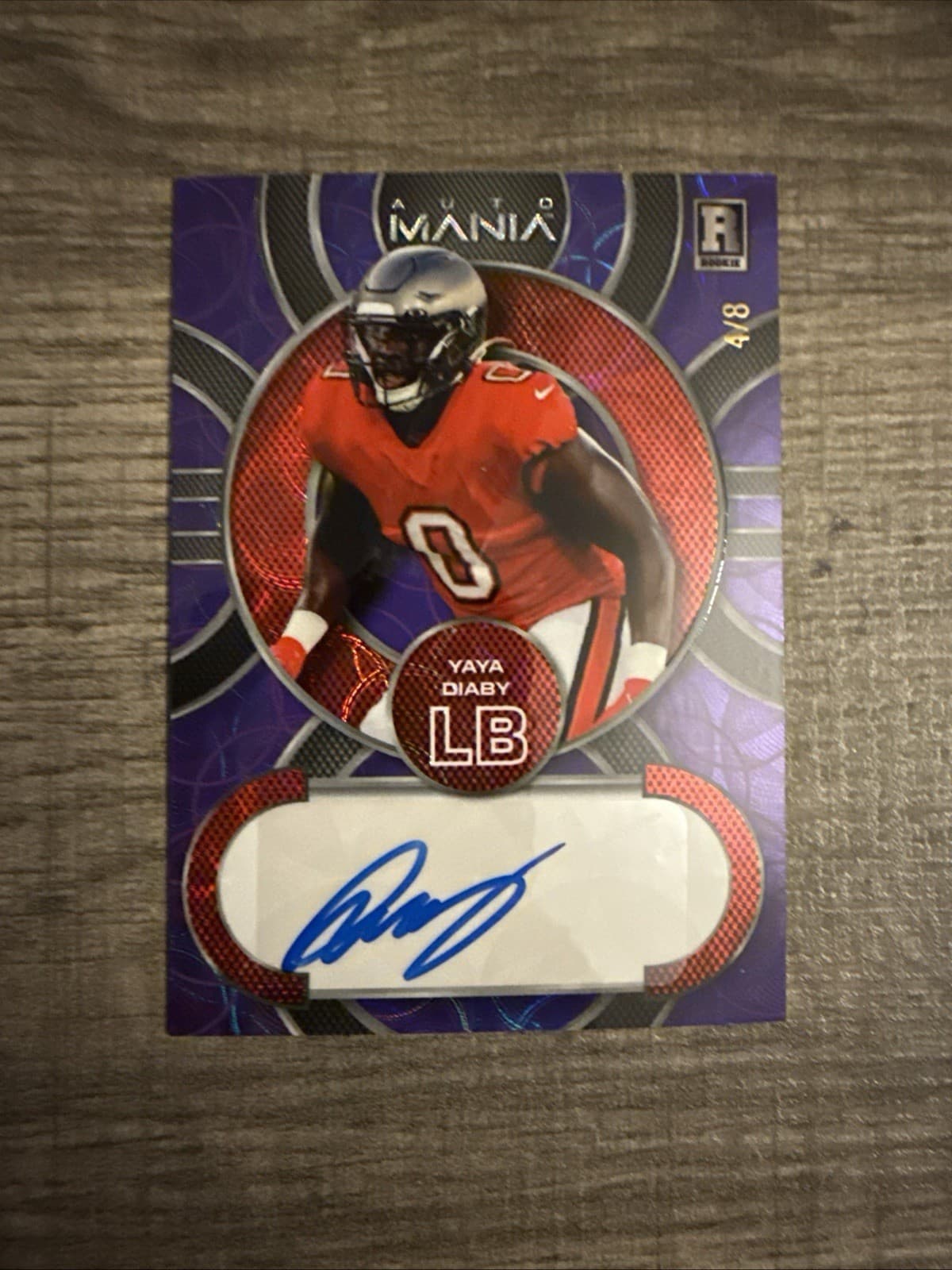2023 Wild Card Auto Mania Yaya Diaby Rookie Auto 4/8 Purple Circles Prism #AMC-A - Thumbnail 5