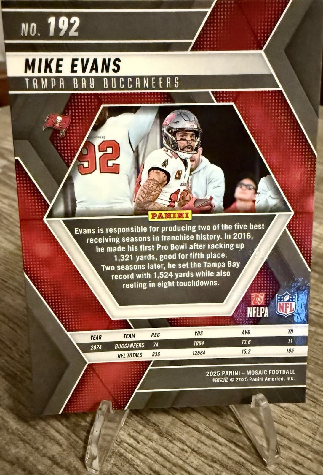 2025 Panini Mosaic Football #192 Mike Evans - Tampa Bay Buccaneers - Thumbnail 2