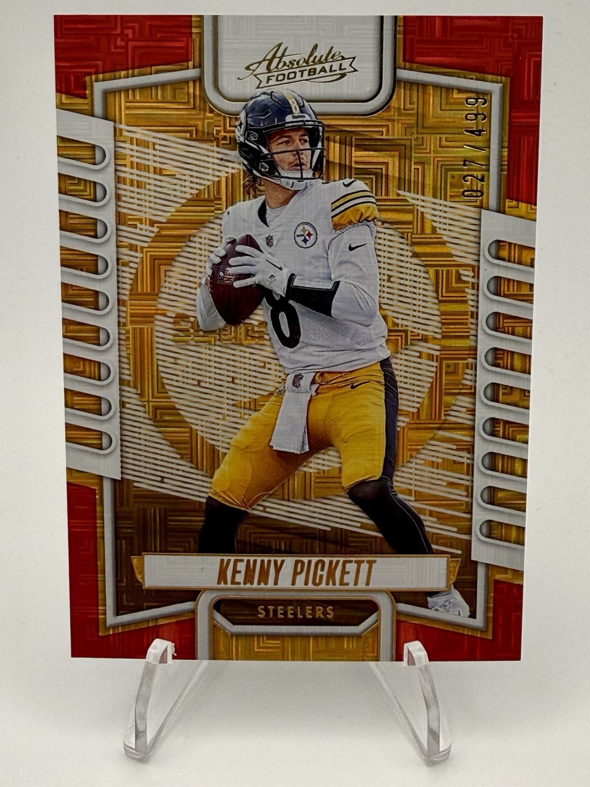 2023 Panini Absolute Kenny Pickett Red Squares 027/499 #9 - Thumbnail 5