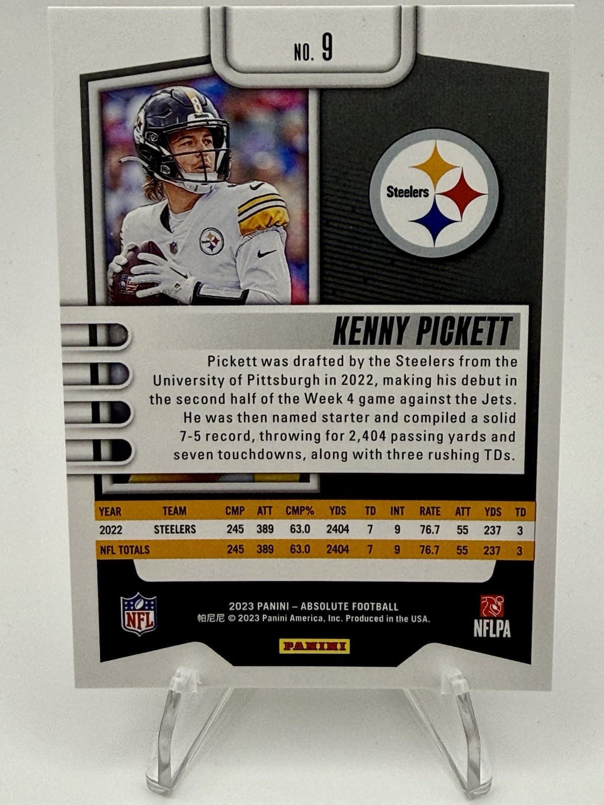 2023 Panini Absolute Kenny Pickett Red Squares 027/499 #9 - Thumbnail 2