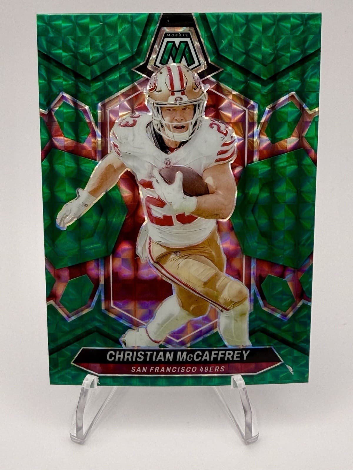 2024 Panini Mosaic Christian McCaffrey Mosaic Green #191 - Thumbnail 5