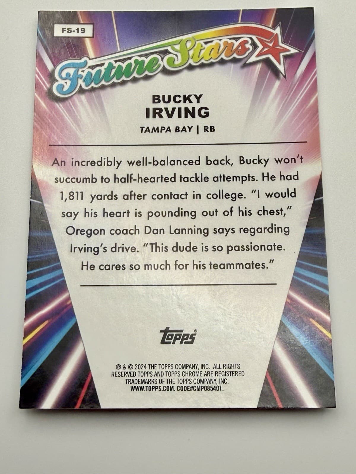 2024 Topps Chrome - Future Stars Bucky Irving #FS-19 Refractor (RC) - Thumbnail 2