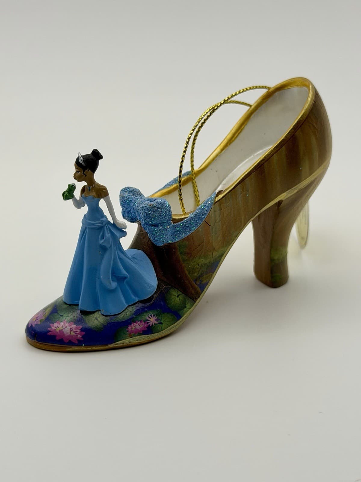 Bradford Exchange Disney Princess Tiana Once Upon A Slipper Shoe Ornament WT