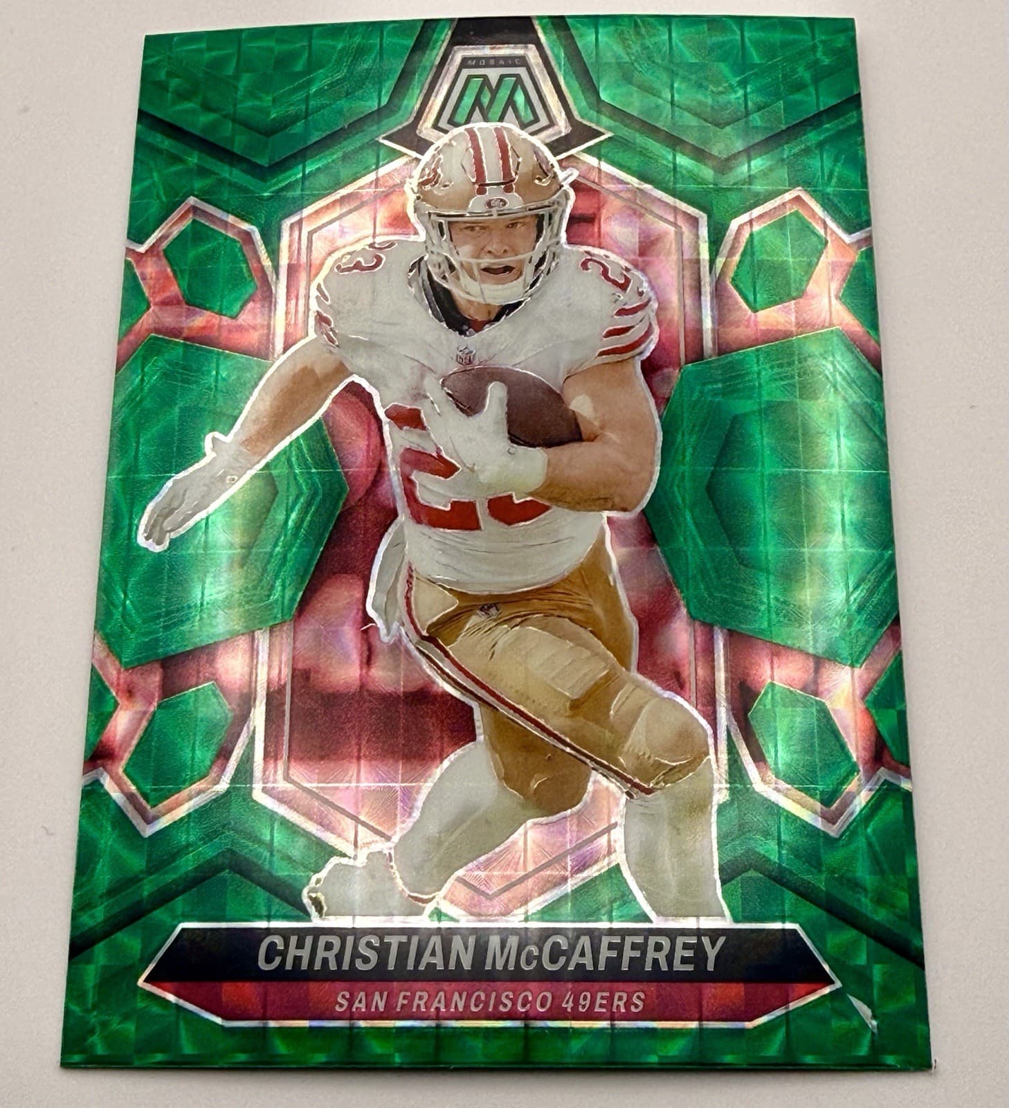 2024 Panini Mosaic Christian McCaffrey Mosaic Green #191 - Thumbnail 3