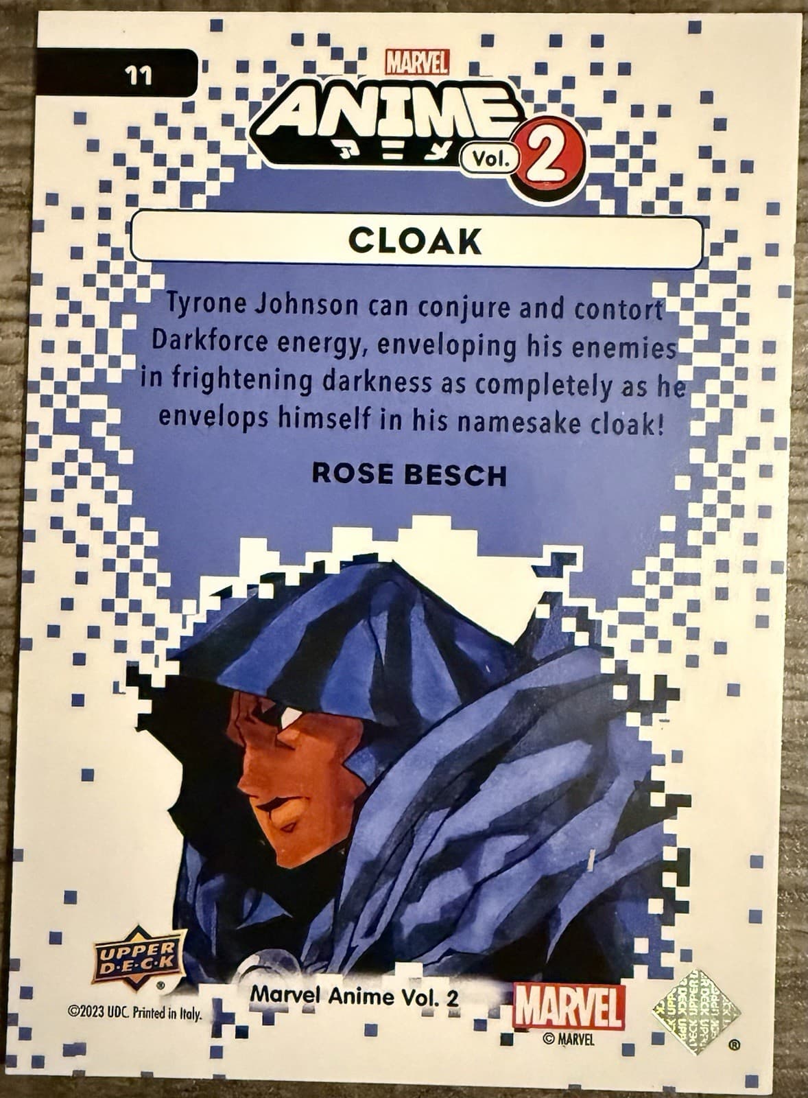 Cloak 2023 Upper Deck Marvel Anime Vol. 2 #11 Thatched Foil Parallel Card Base - Thumbnail 2