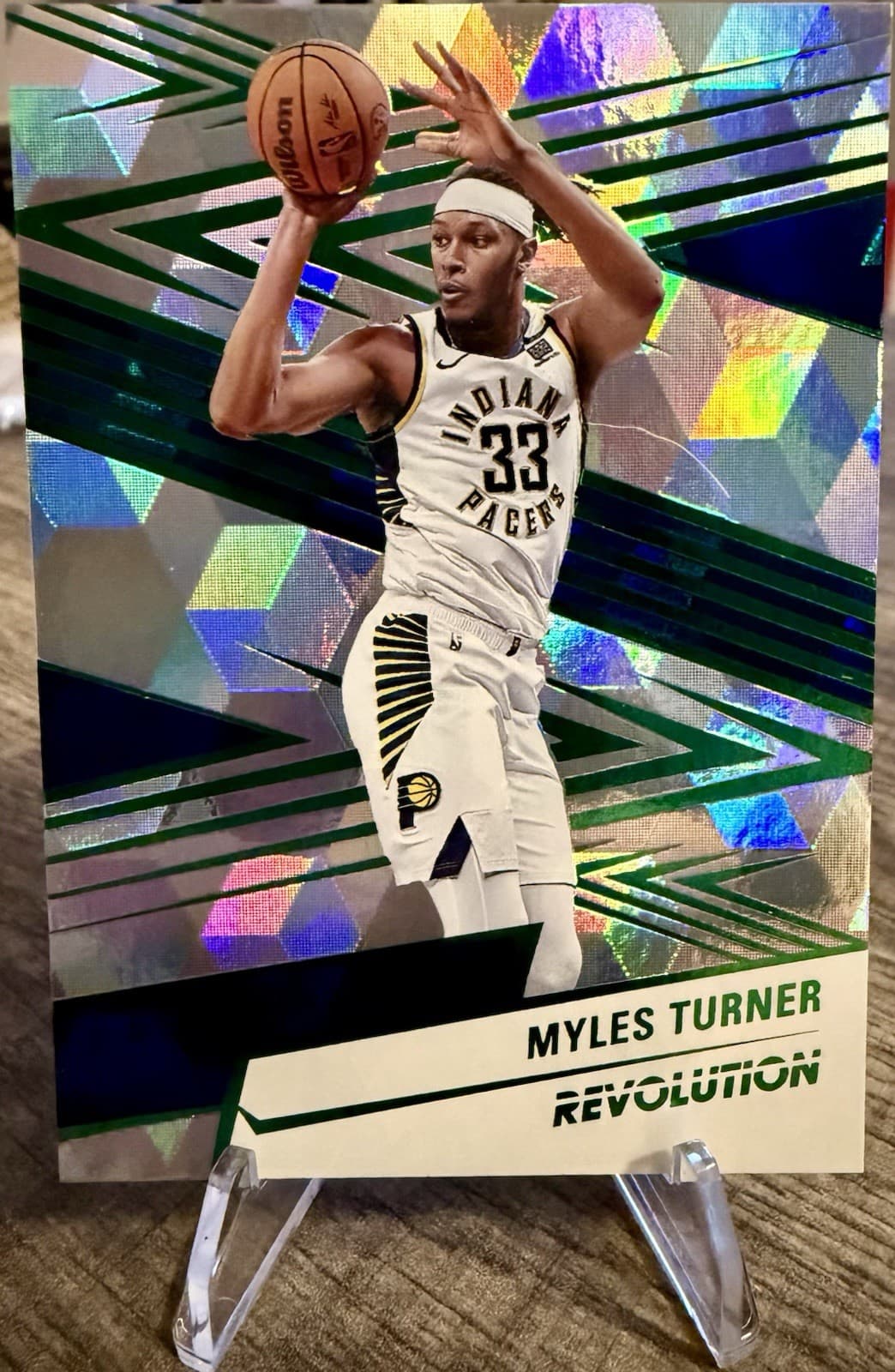 2024-2025 Panini Revolution Myles Turner Green Prism Refractor /50 #44