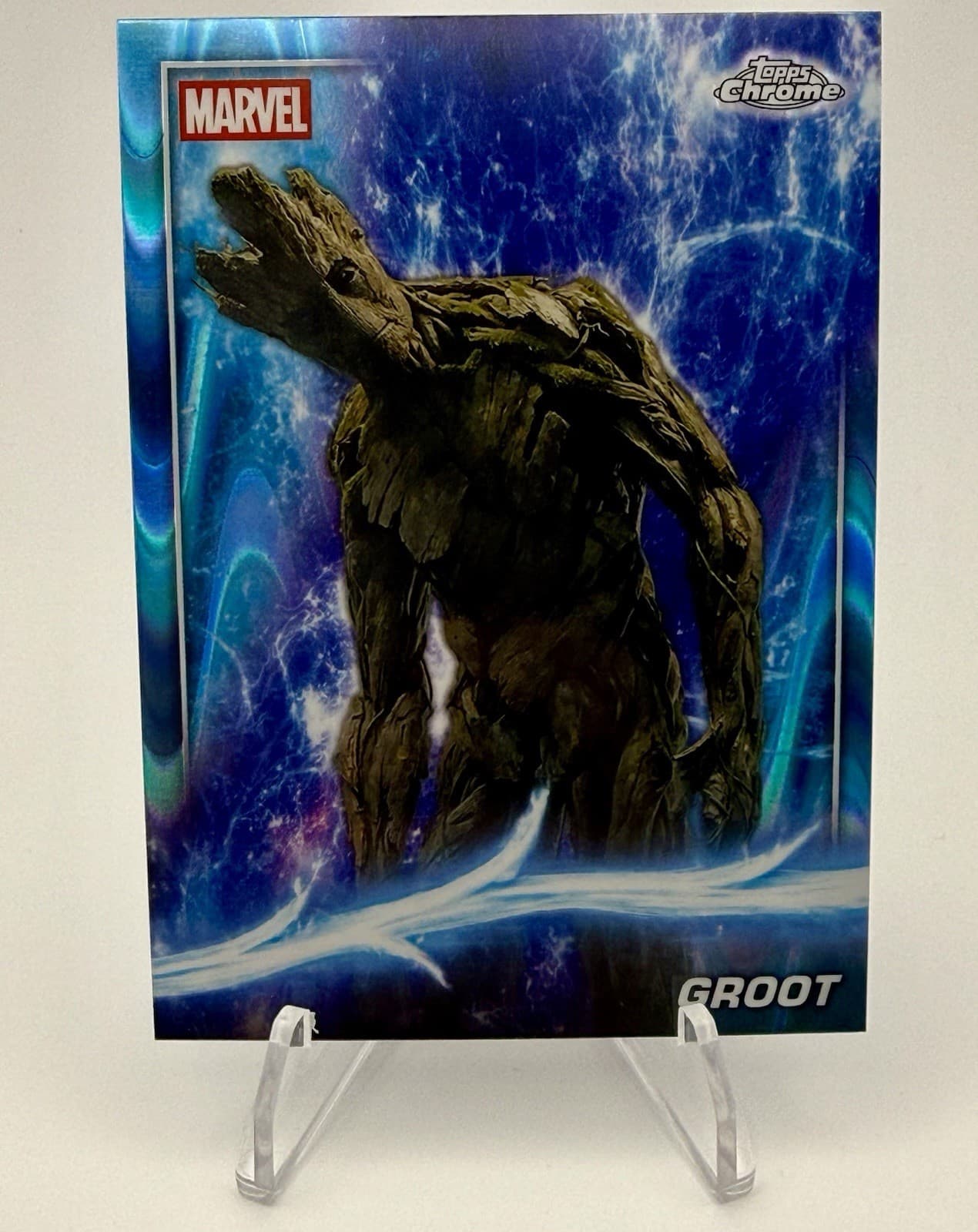 2025 Topps Chrome Marvel Studios - Sky Blue Raywave #50 - GROOT