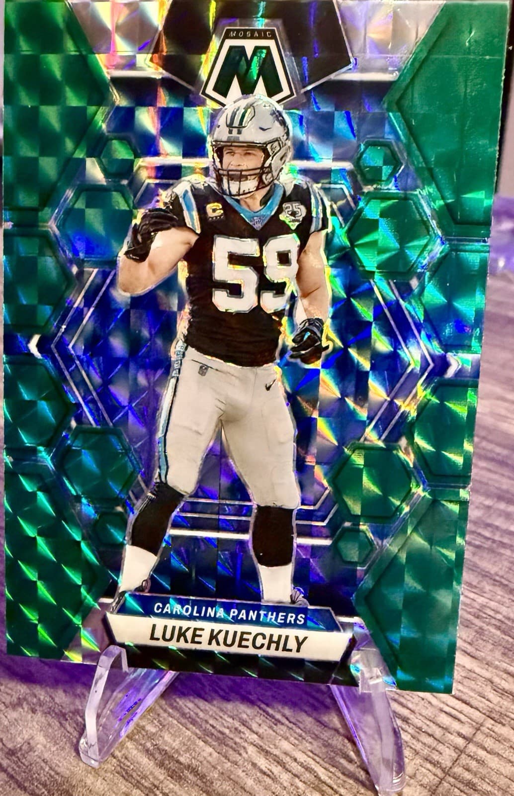 2023 Panini Mosaic - Luke Kuechly #30 Green Mosaic Prizm Panthers