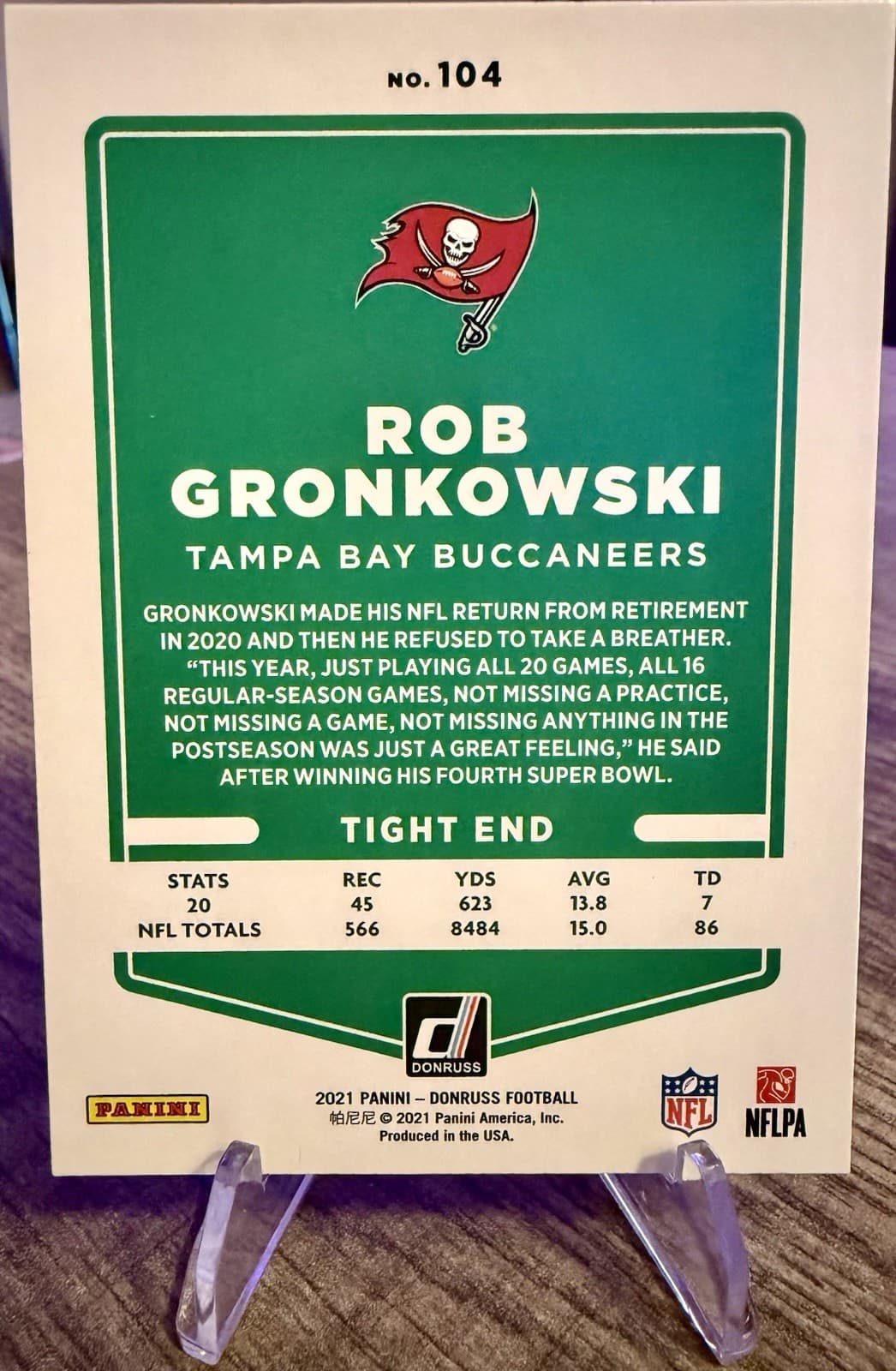 2021 Panini Donruss - Rob Gronkowski #104 - Thumbnail 2