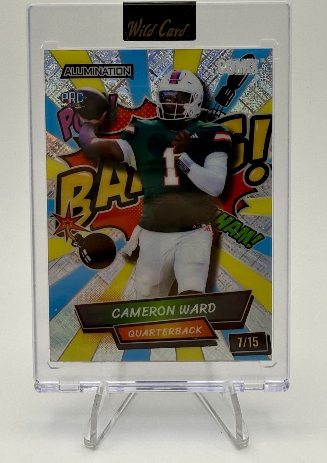 2024 Wild Card Alumination Cameron Ward 7/15 BAANG! Yellow Blue COMIX RC #AC-CW - Thumbnail 6