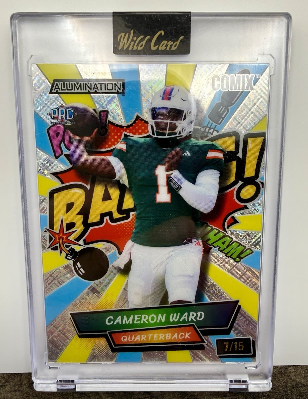 2024 Wild Card Alumination Cameron Ward 7/15 BAANG! Yellow Blue COMIX RC #AC-CW - Thumbnail 4