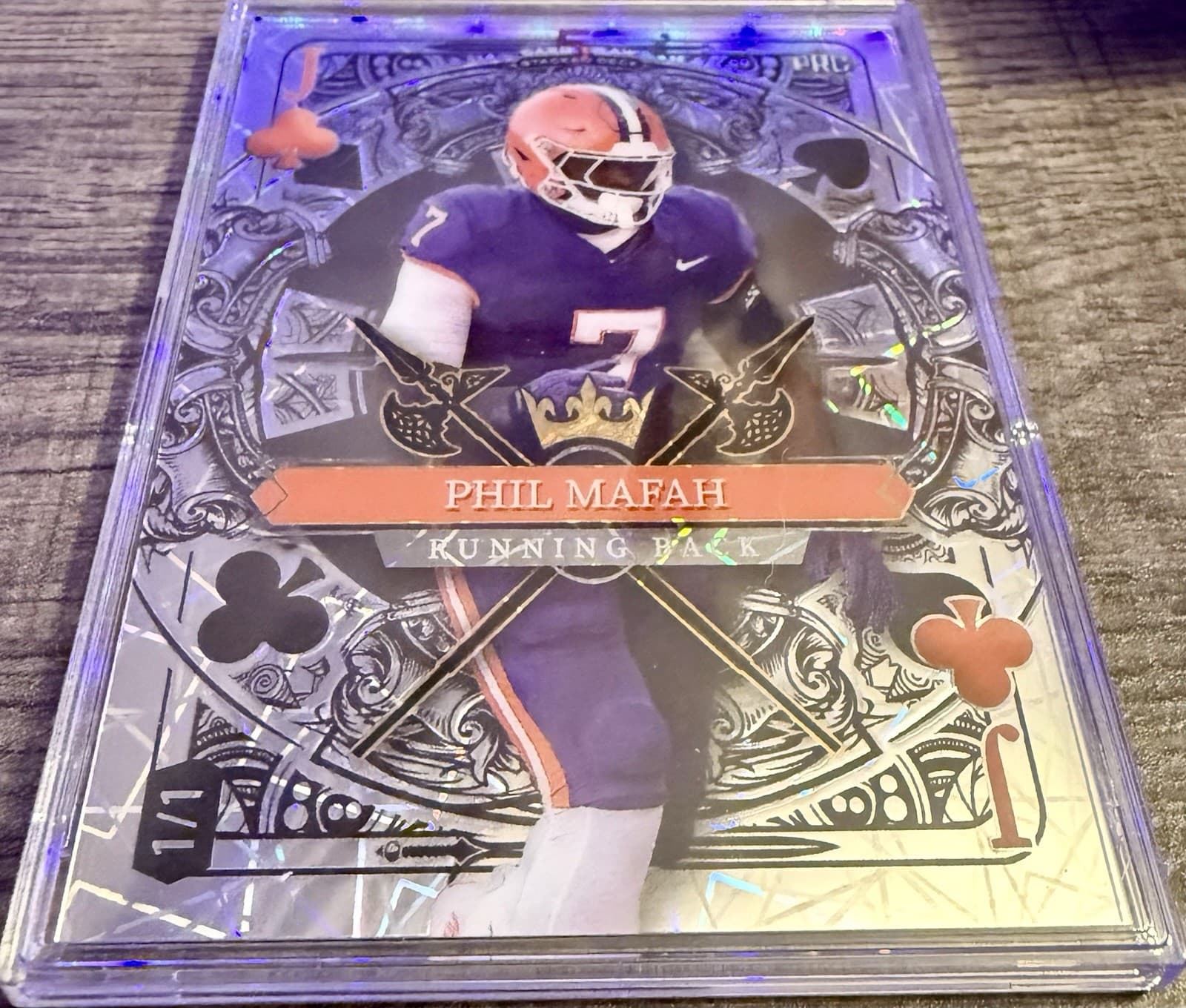 2024 Wild Card 5 Card Draw Stacked Deck Phil Mafah 1/1 Square Jack Clubs - Thumbnail 3