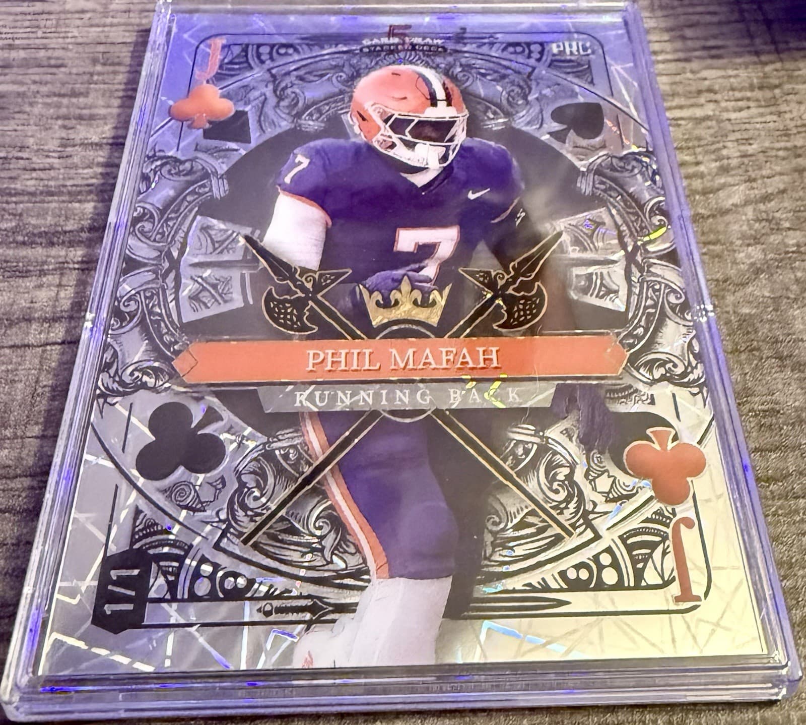 2024 Wild Card 5 Card Draw Stacked Deck Phil Mafah 1/1 Square Jack Clubs