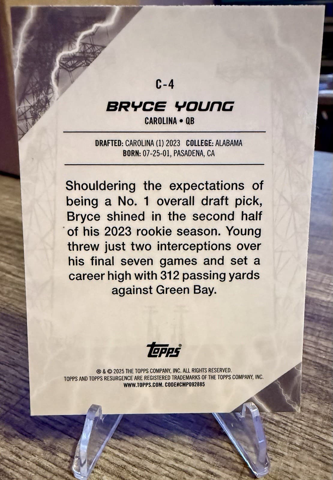 2024 Topps Resurgence - Conductors Bryce Young #C-4 Refractor - Thumbnail 4