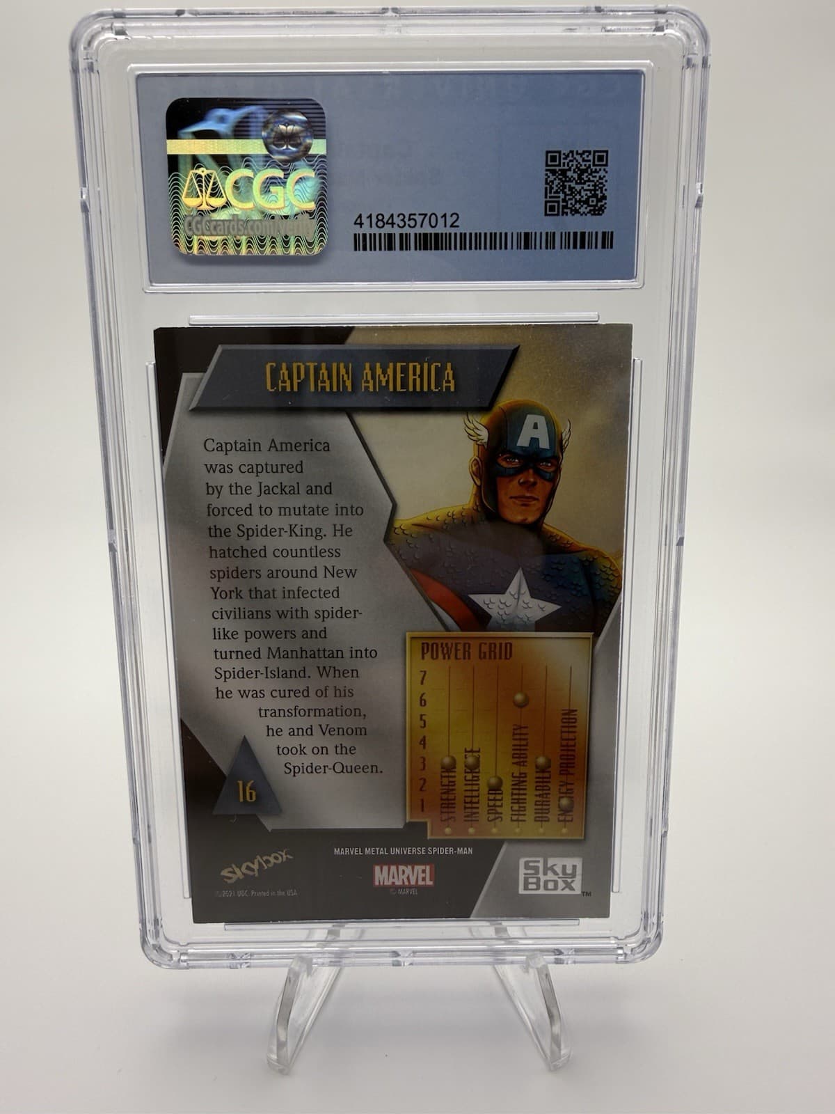 2022 Upper Deck Marvel Metal Universe CAPTAIN AMERICA Silver #16 CGC 9 MINT - Thumbnail 2