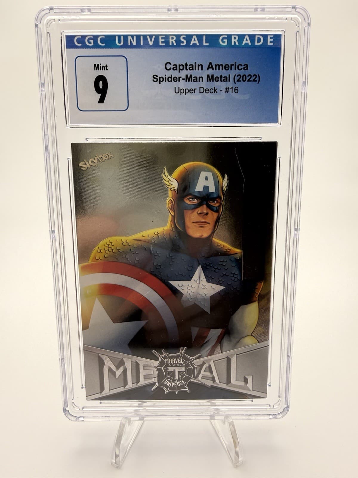 2022 Upper Deck Marvel Metal Universe CAPTAIN AMERICA Silver #16 CGC 9 MINT