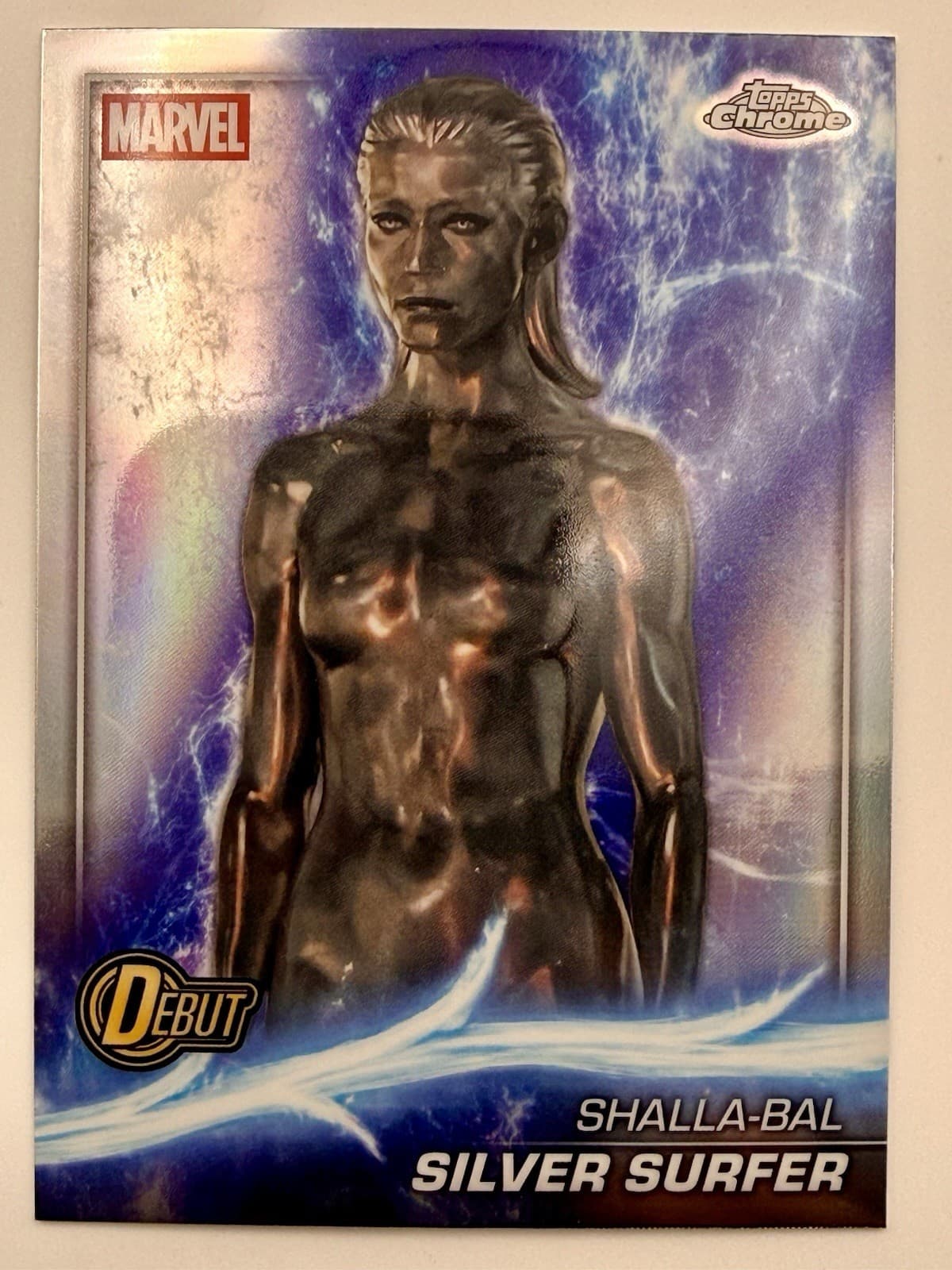 2025 Topps Chrome Marvel Studios Shalla-Bal Silver Surfer Debut Refractor #198 - Thumbnail 5