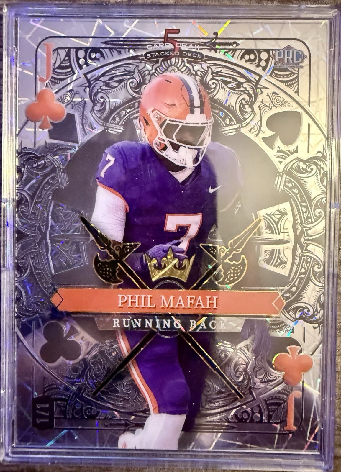 2024 Wild Card 5 Card Draw Stacked Deck Phil Mafah 1/1 Square Jack Clubs - Thumbnail 6